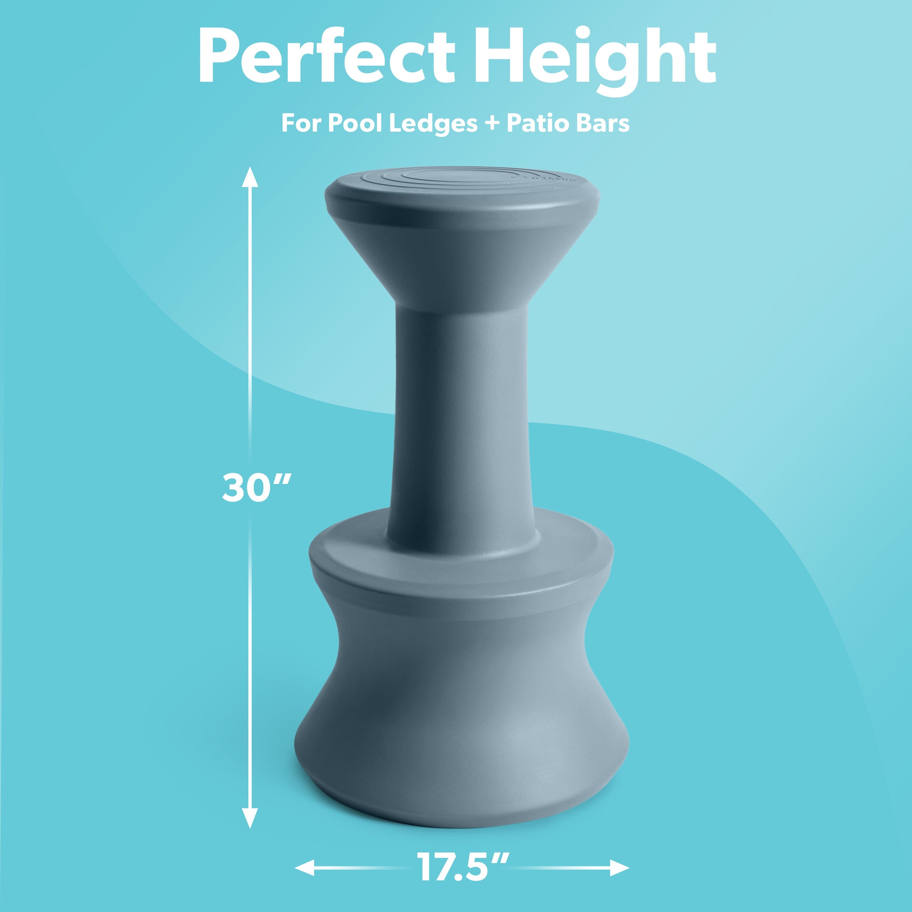 Coast Modern In Pool Bar Stool for Underwater Seating, At Home Swim Up Bars, and Patio Decks - 30" Weighted, Waterproof Outdoor Chair - Gray GoSports