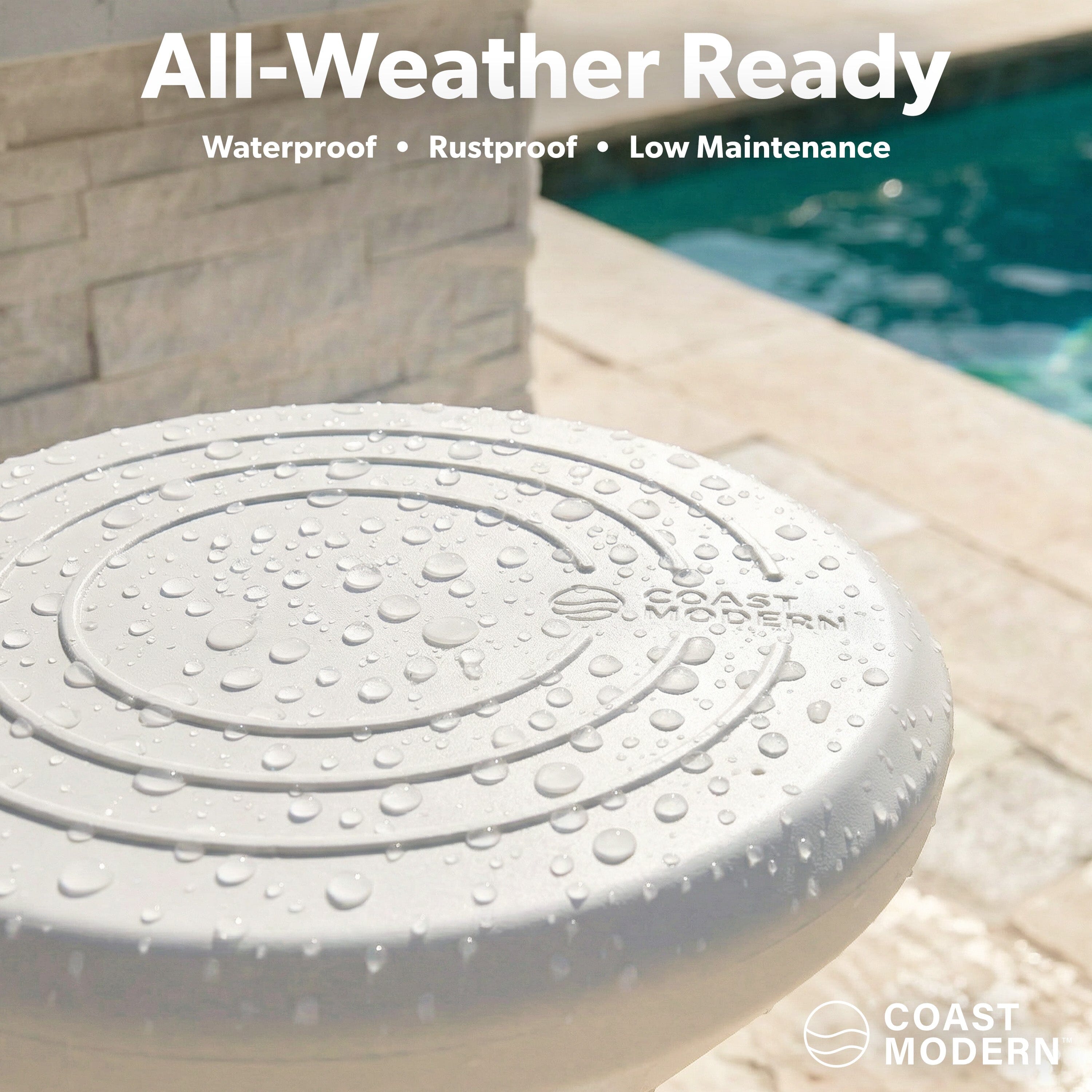 Coast Modern In Pool Bar Stool for Underwater Seating, At Home Swim Up Bars, and Patio Decks - 30" Weighted, Waterproof Outdoor Chair - Gray GoSports
