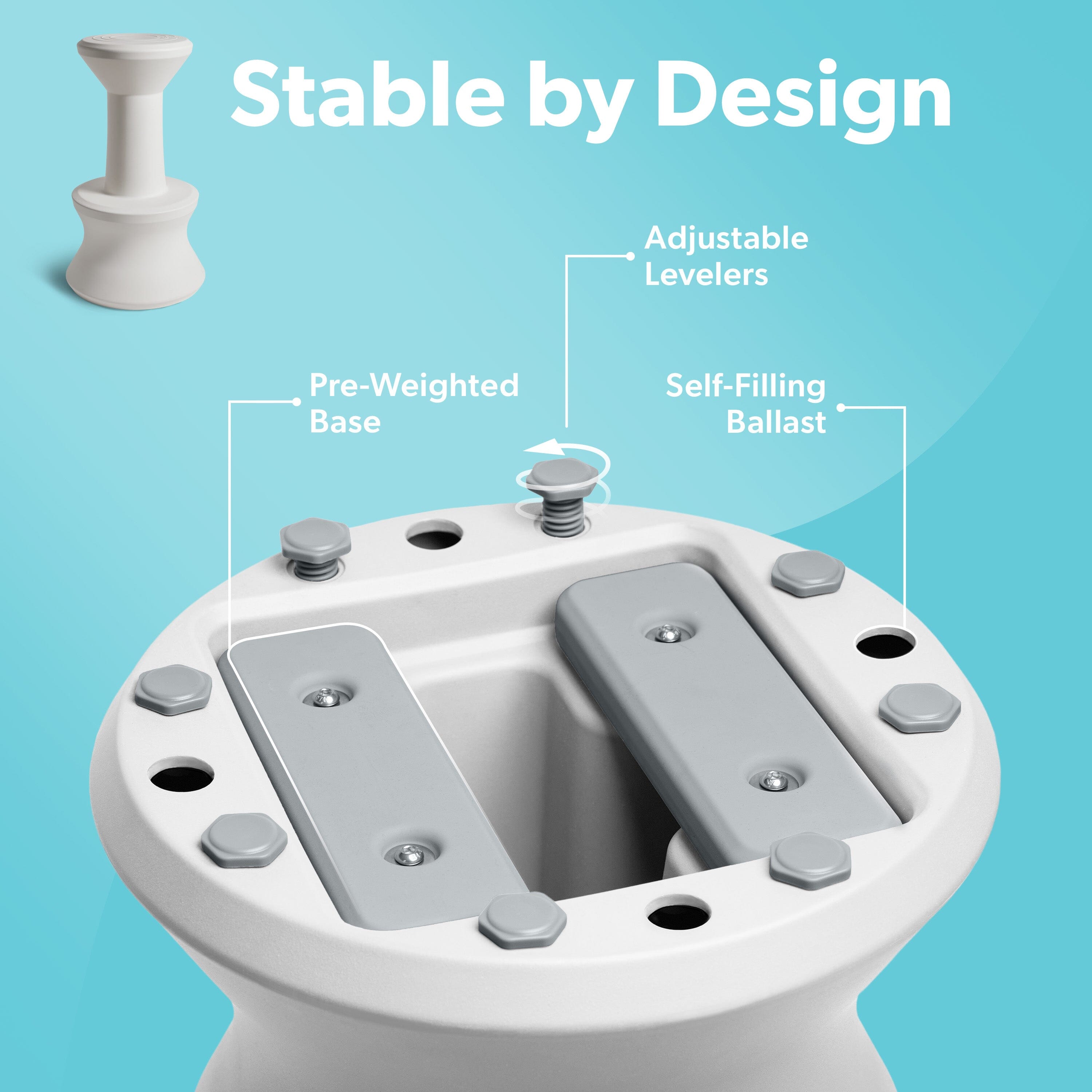 Coast Modern In Pool Bar Stool for Underwater Seating, At Home Swim Up Bars, and Patio Decks - 30" Weighted, Waterproof Outdoor Chair - Gray GoSports