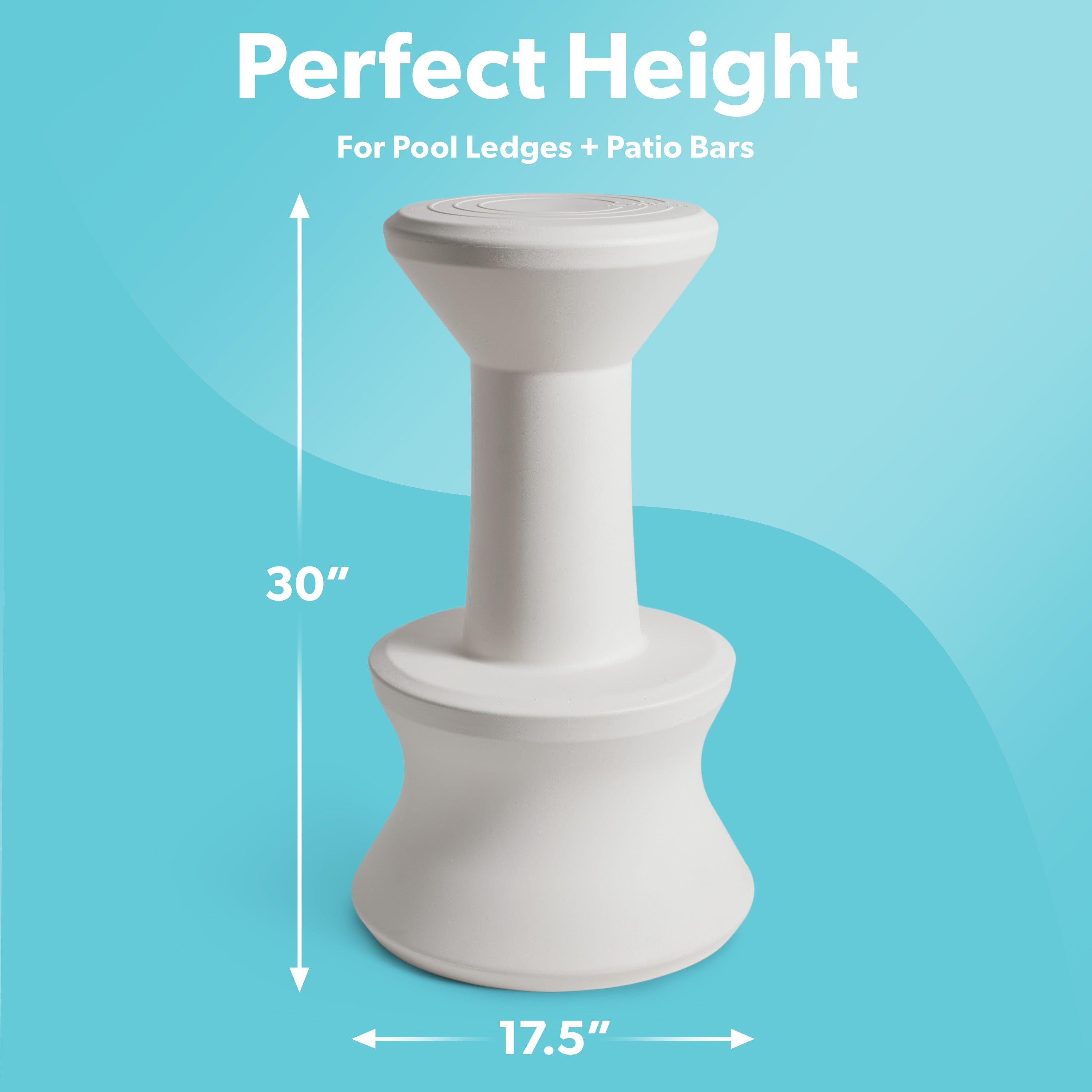 Coast Modern In Pool Bar Stool for Underwater Seating, At Home Swim Up Bars, and Patio Decks - 30" Weighted, Waterproof Outdoor Chair - Gray GoSports