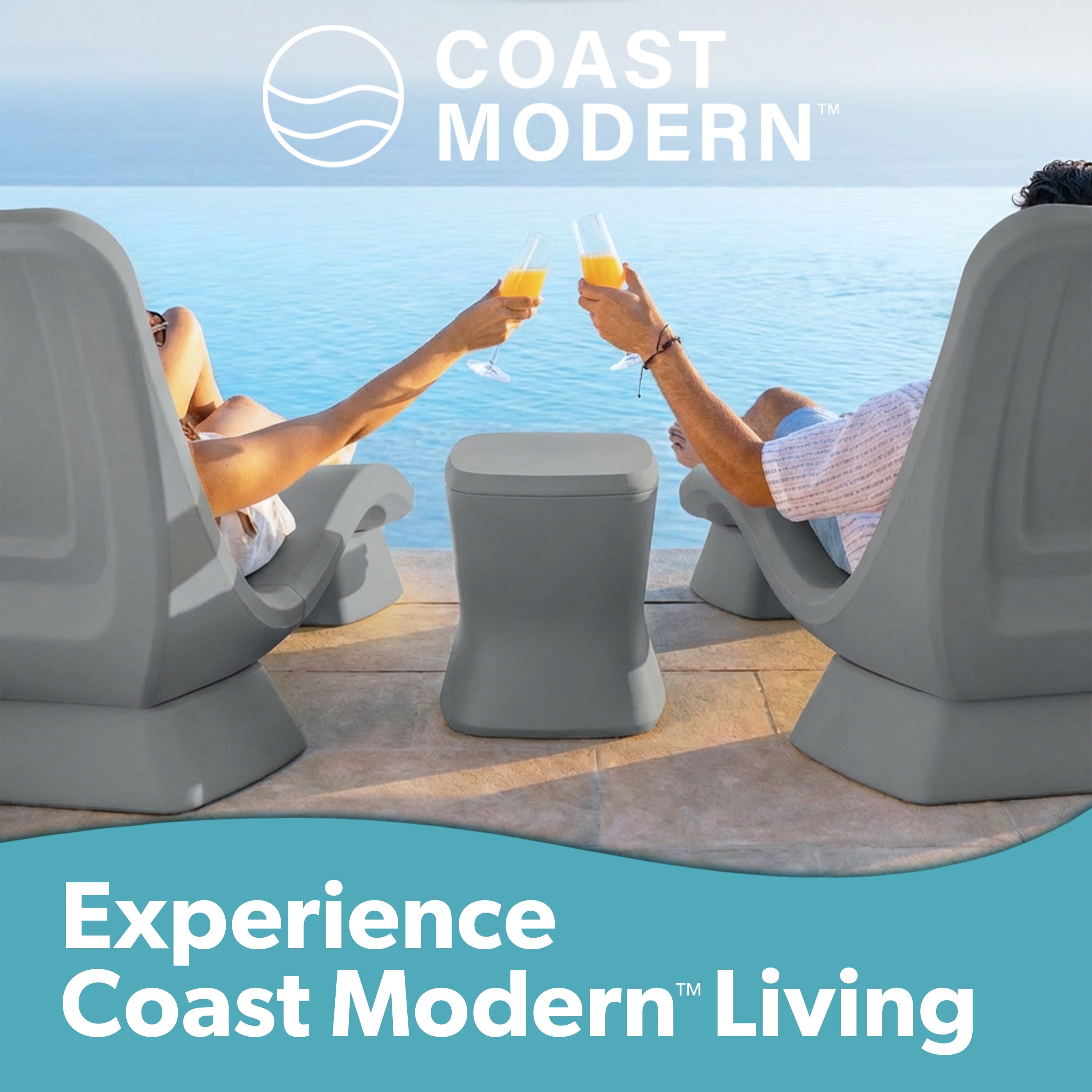 Coast Modern Outdoor Side Table Cooler - 2 in 1 Patio Decor Storage Table & Ice Chest Playgosports.com