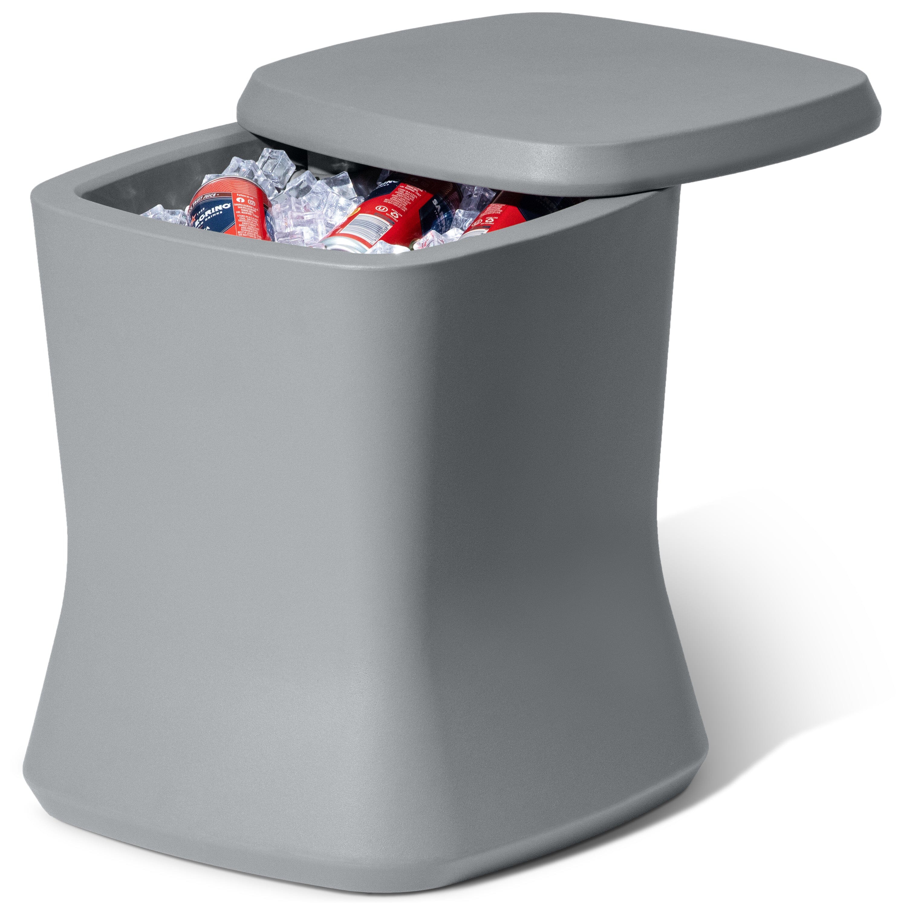 Coast Modern Outdoor Side Table Cooler - 2 in 1 Patio Decor Storage Table & Ice Chest - 25 QT - Gray Playgosports.com