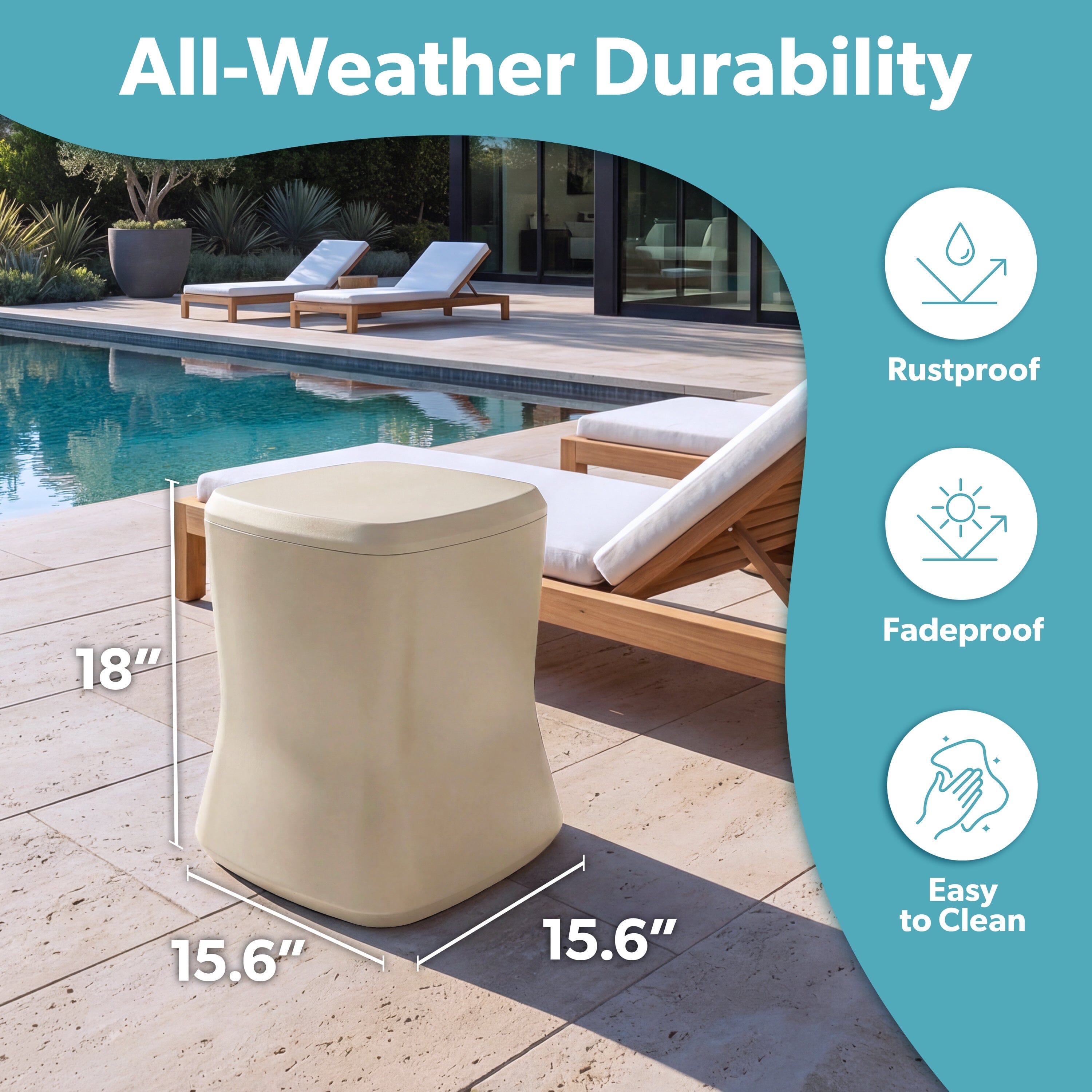 Coast Modern Outdoor Side Table Cooler - 2 in 1 Patio Decor Storage Table & Ice Chest Playgosports.com
