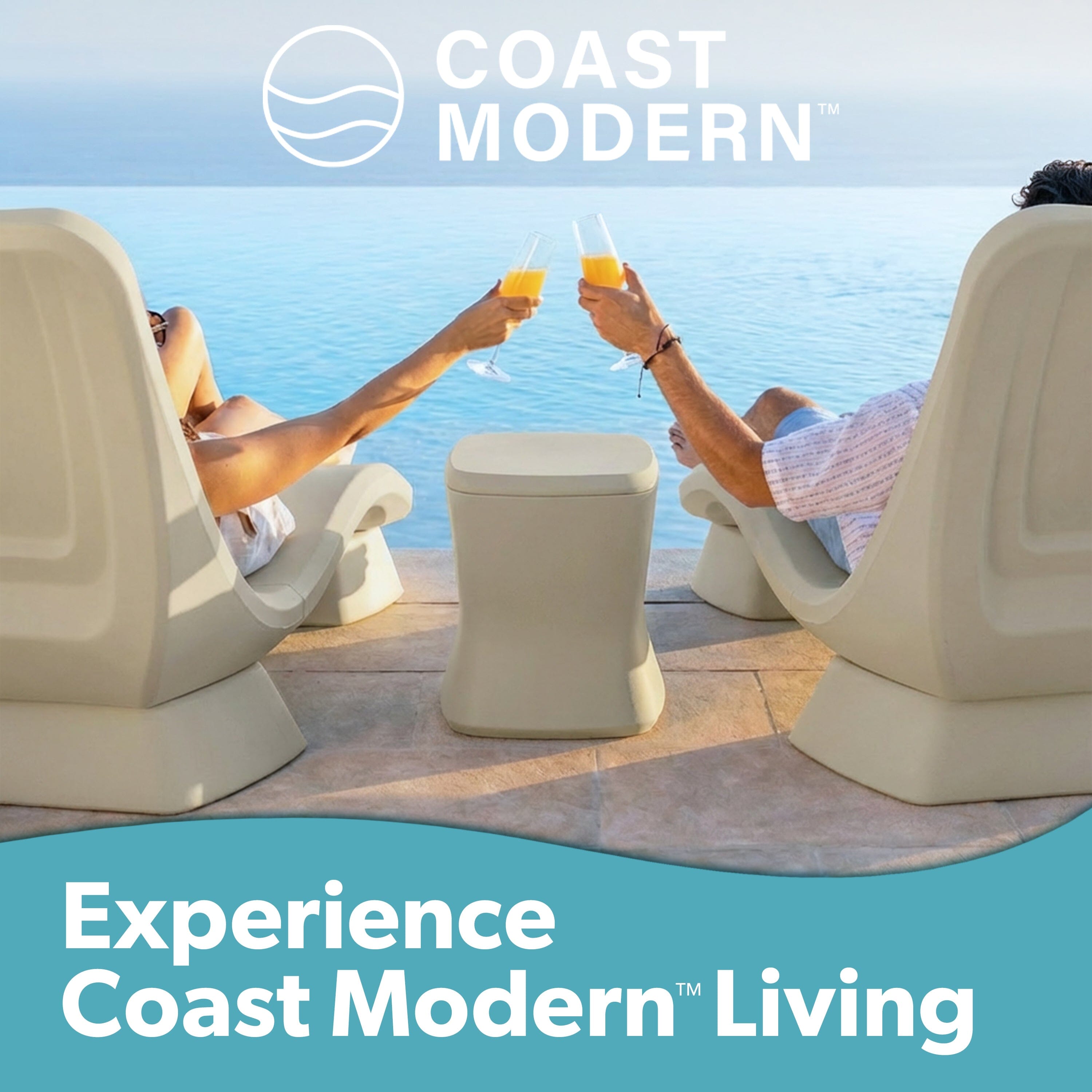 Coast Modern Outdoor Side Table Cooler - 2 in 1 Patio Decor Storage Table & Ice Chest Playgosports.com