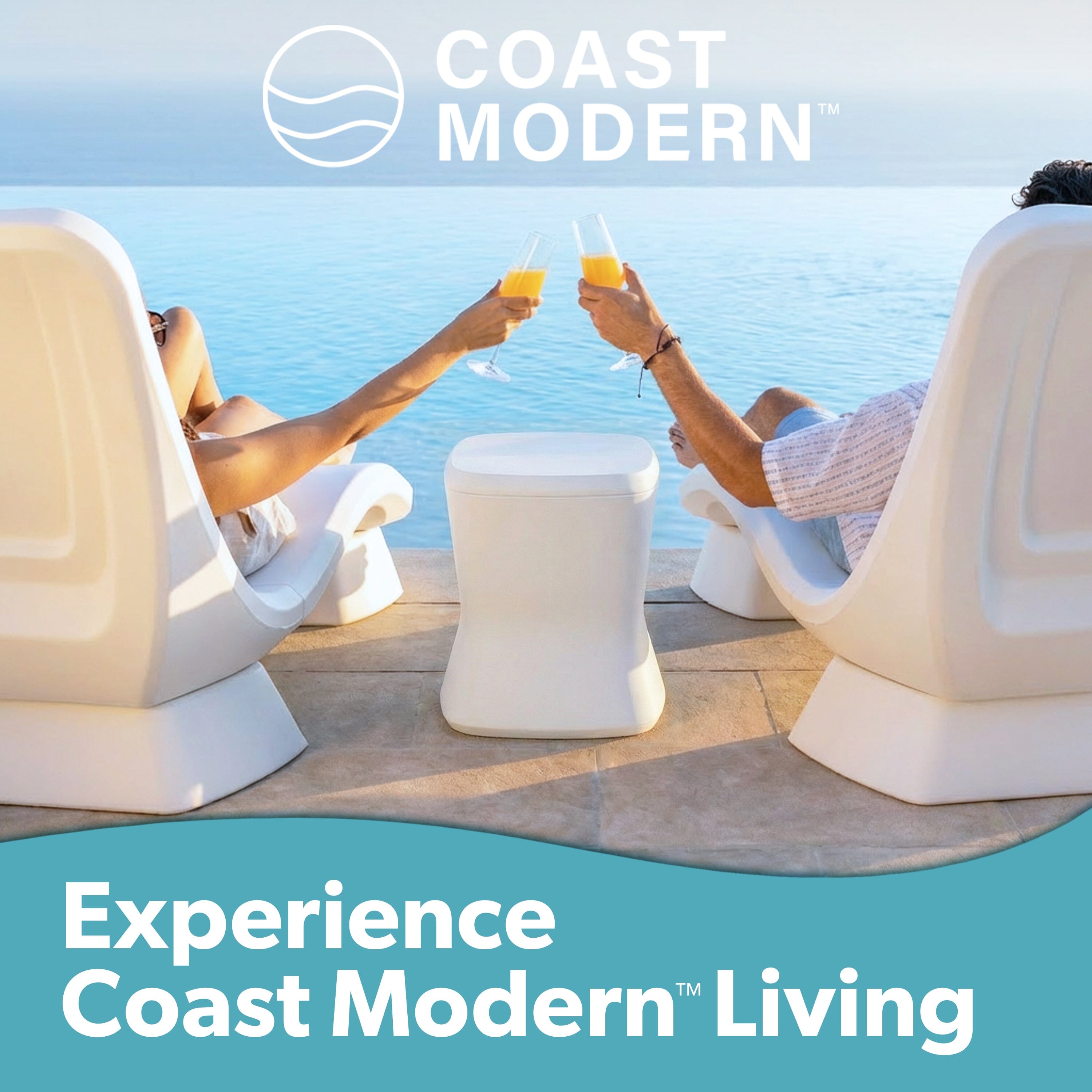 Coast Modern Outdoor Side Table Cooler - 2 in 1 Patio Decor Storage Table & Ice Chest Playgosports.com