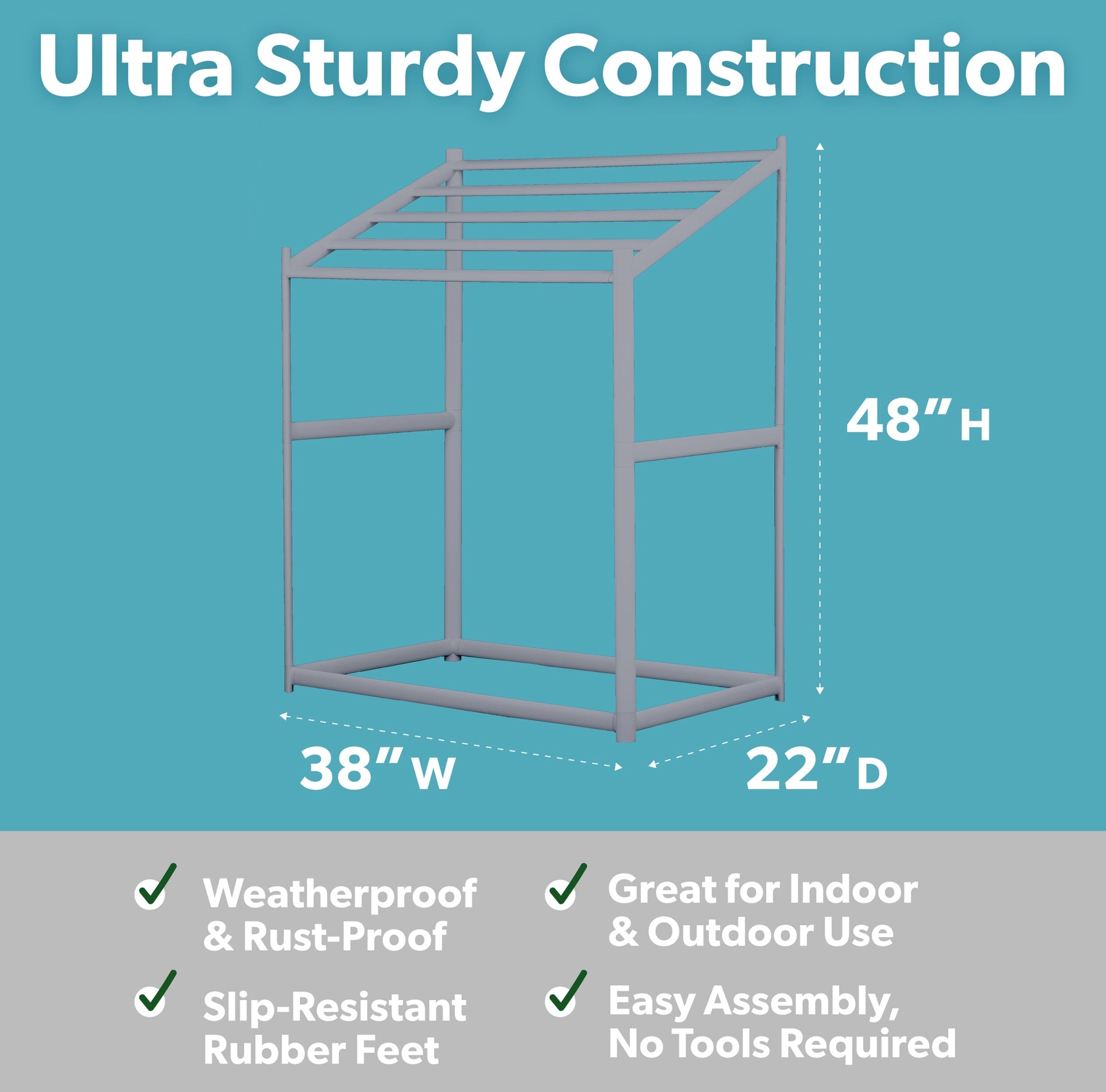 Coast Modern Pool Towel Rack – 5 Beach Towel PVC Drying Rack for Outdoor & Indoor Use - Gray PlayGoSports.com