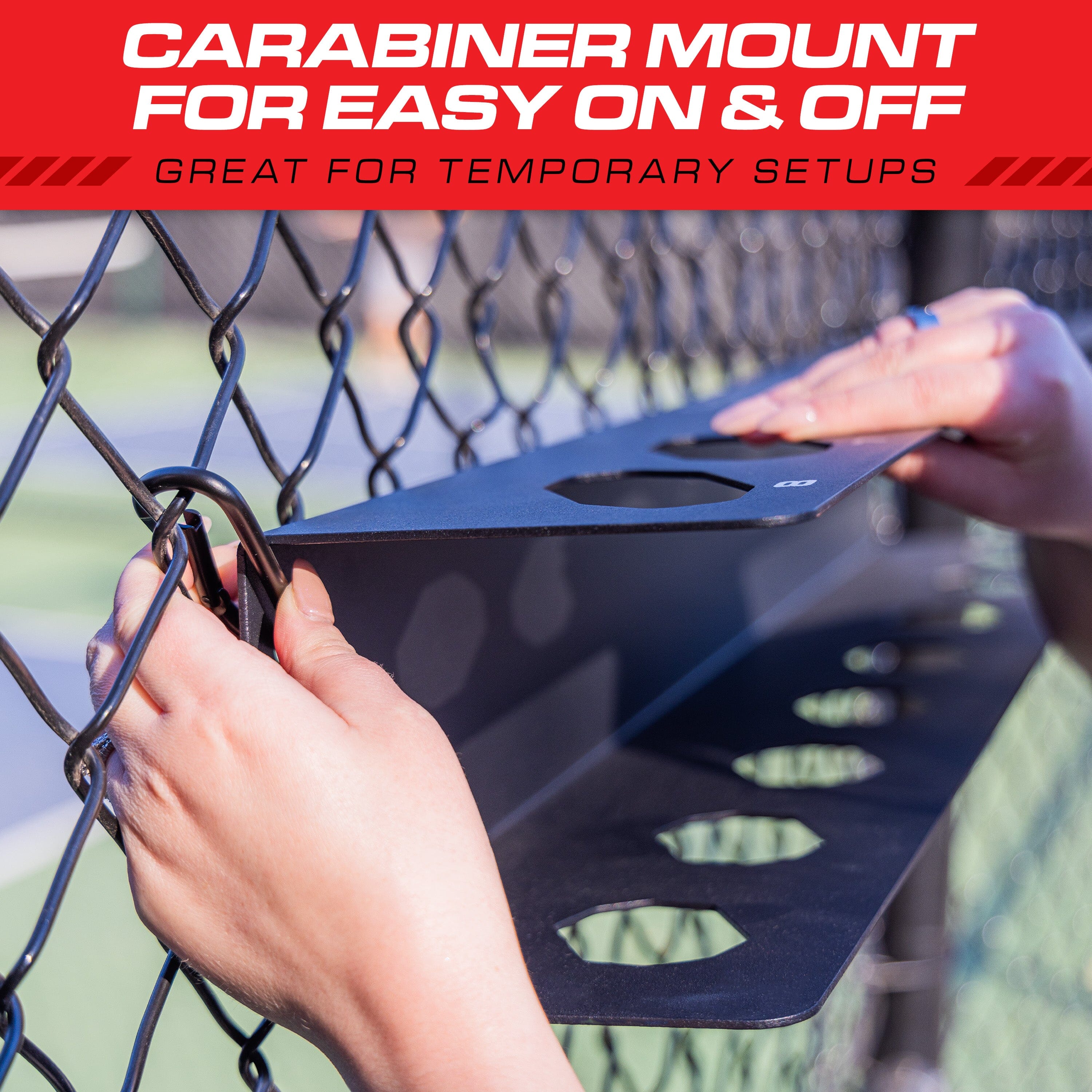 GoSports Pickleball Paddle Holder Rack - Fits 8 Pickleball Paddles - Fence Mount, Commercial Grade with Next Up Player Tracker GoSports