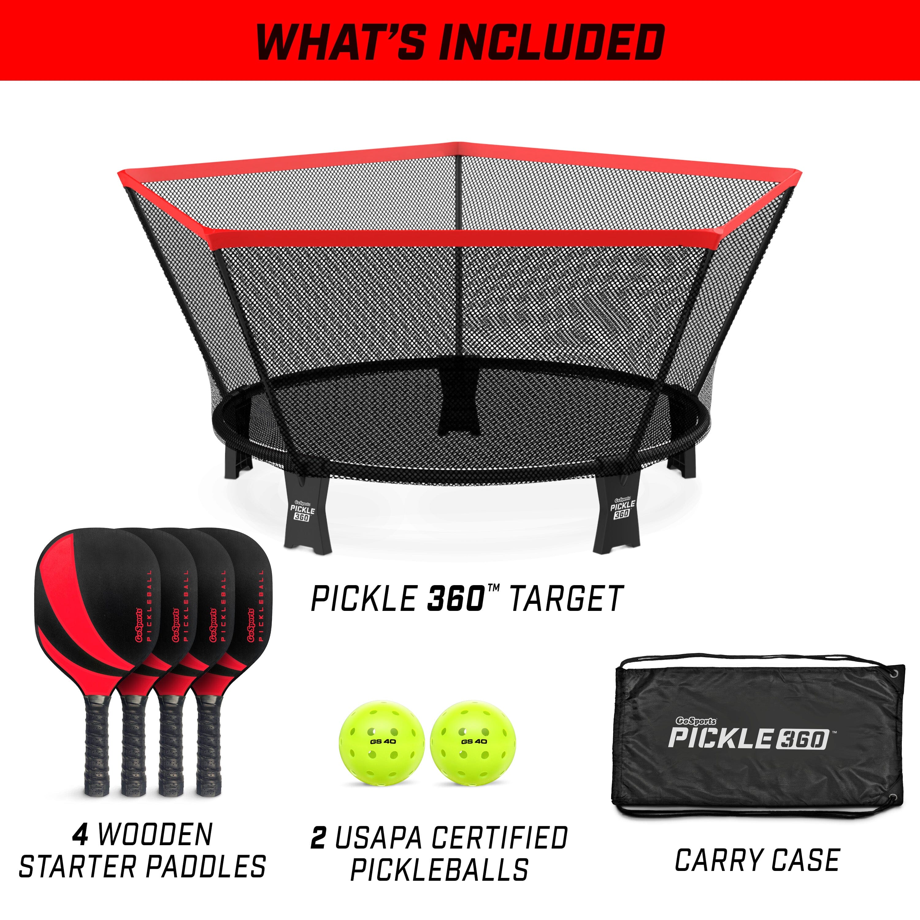 GoSports Pickle 360 Classic Paddle Ball Game Set - Pickleball Without a Court GoSports