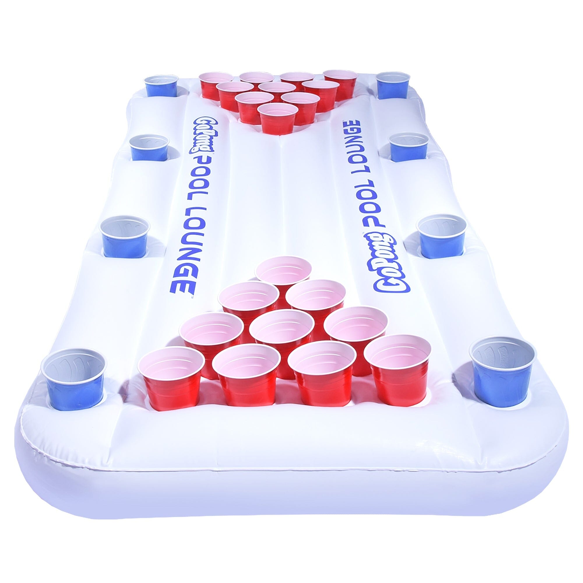 GoPong Inflatable Pool Lounge Beer Pong Table- White Floating Beer Pong gopong.com