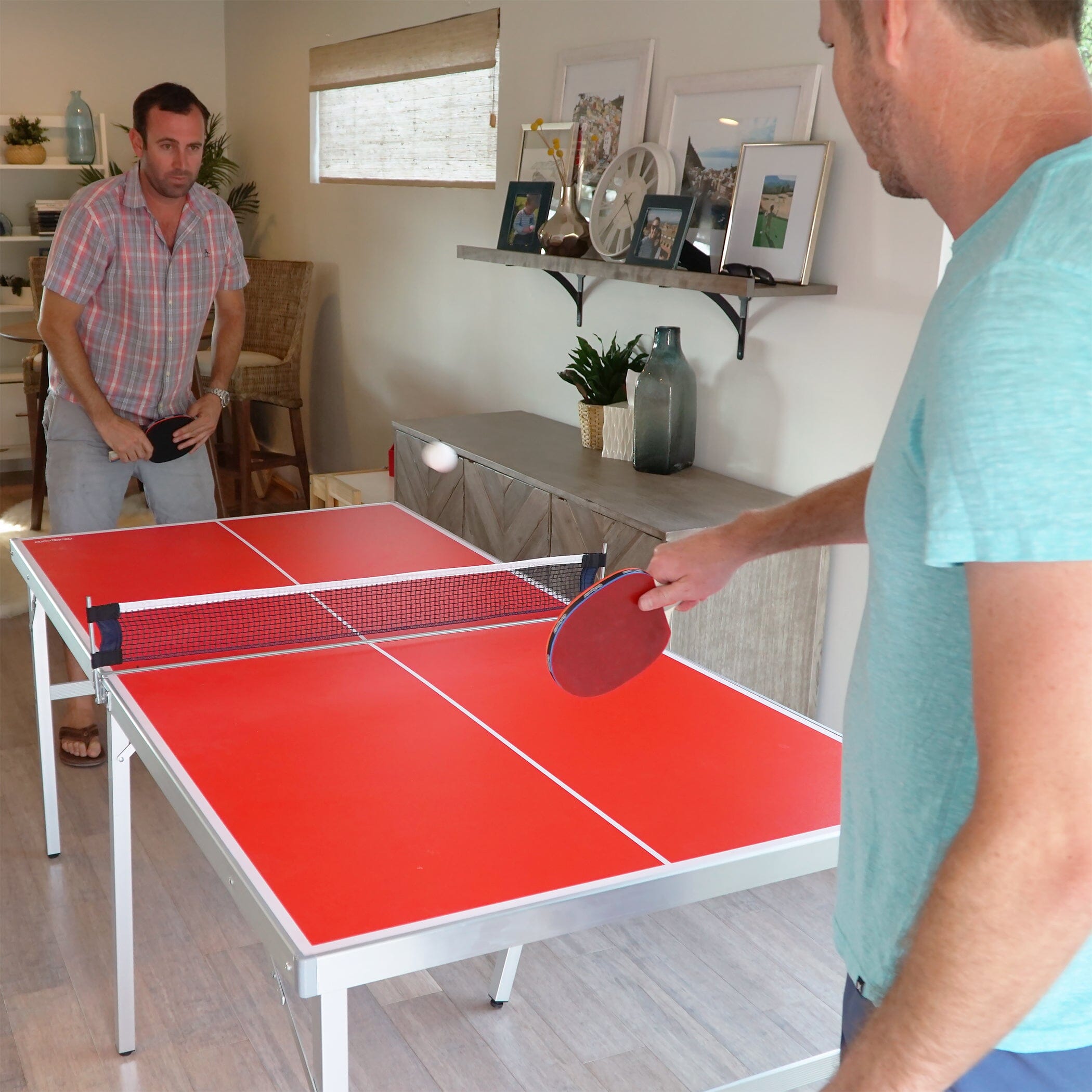 GoSports 6 ft x 3 ft Mid-size Table Tennis Game - Red GoSports