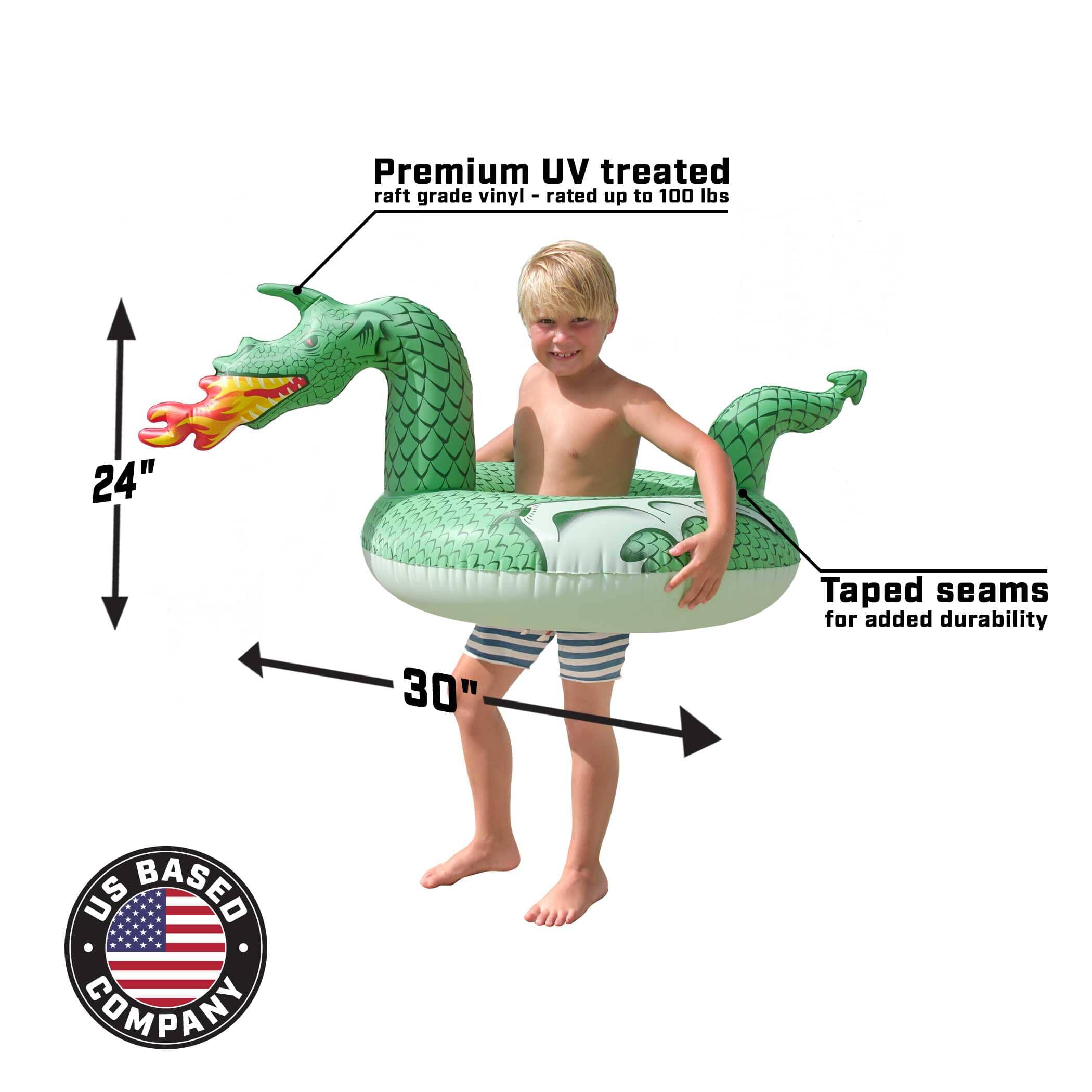 GoFloats Jr Pool Float Party Tube - Fire Dragon GoFloats