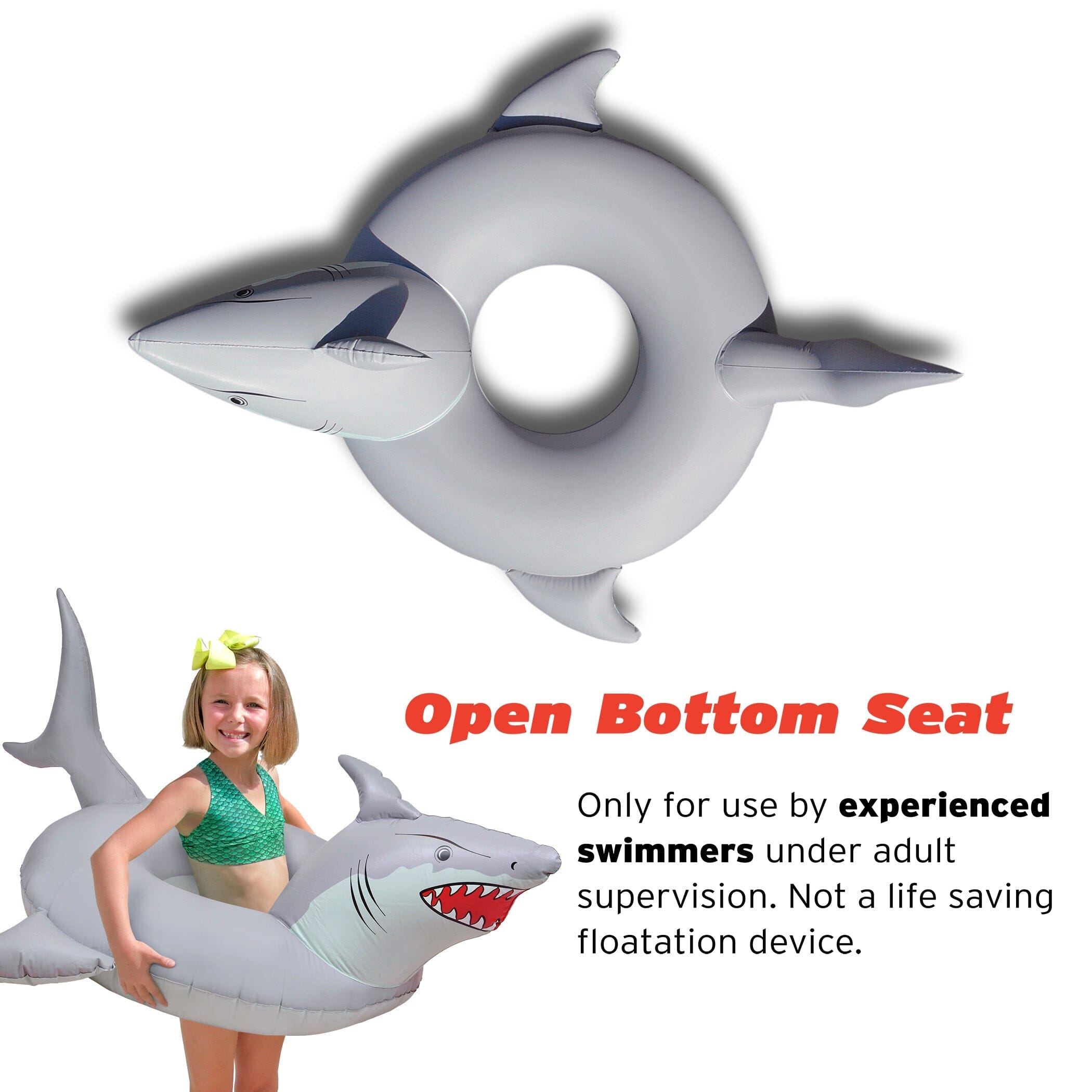 GoFloats Jr Pool Float Party Tube - Shark GoFloats