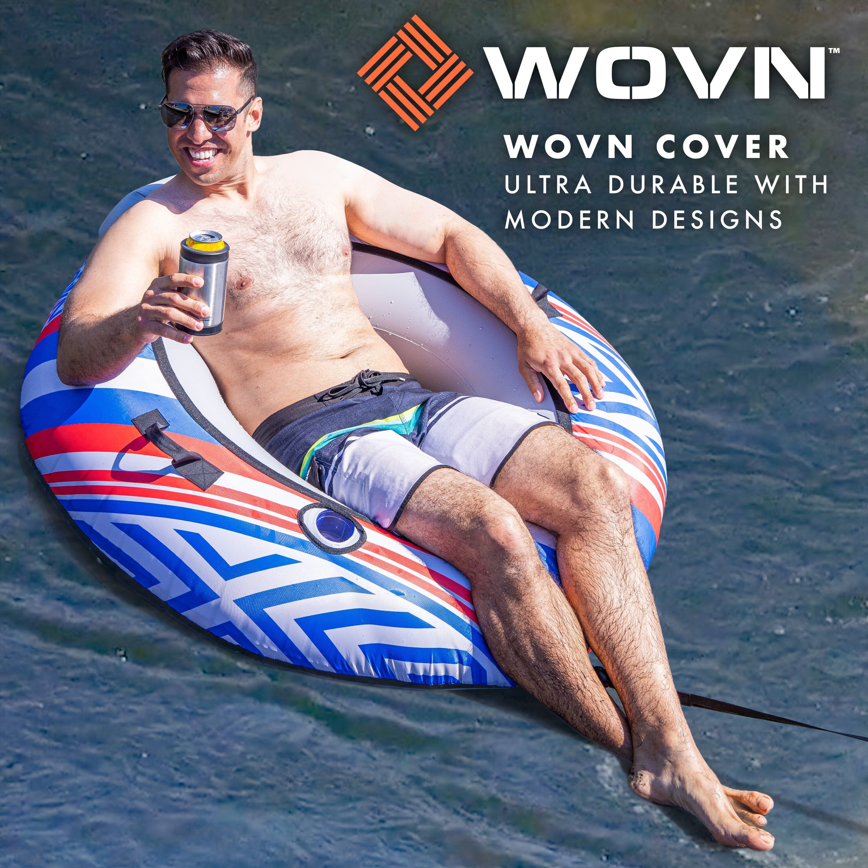 GoSports WOVN River Tube with Premium Canvas Cover - Heavy Duty Float for Rivers, Lakes, & Pools - Baja GoSports