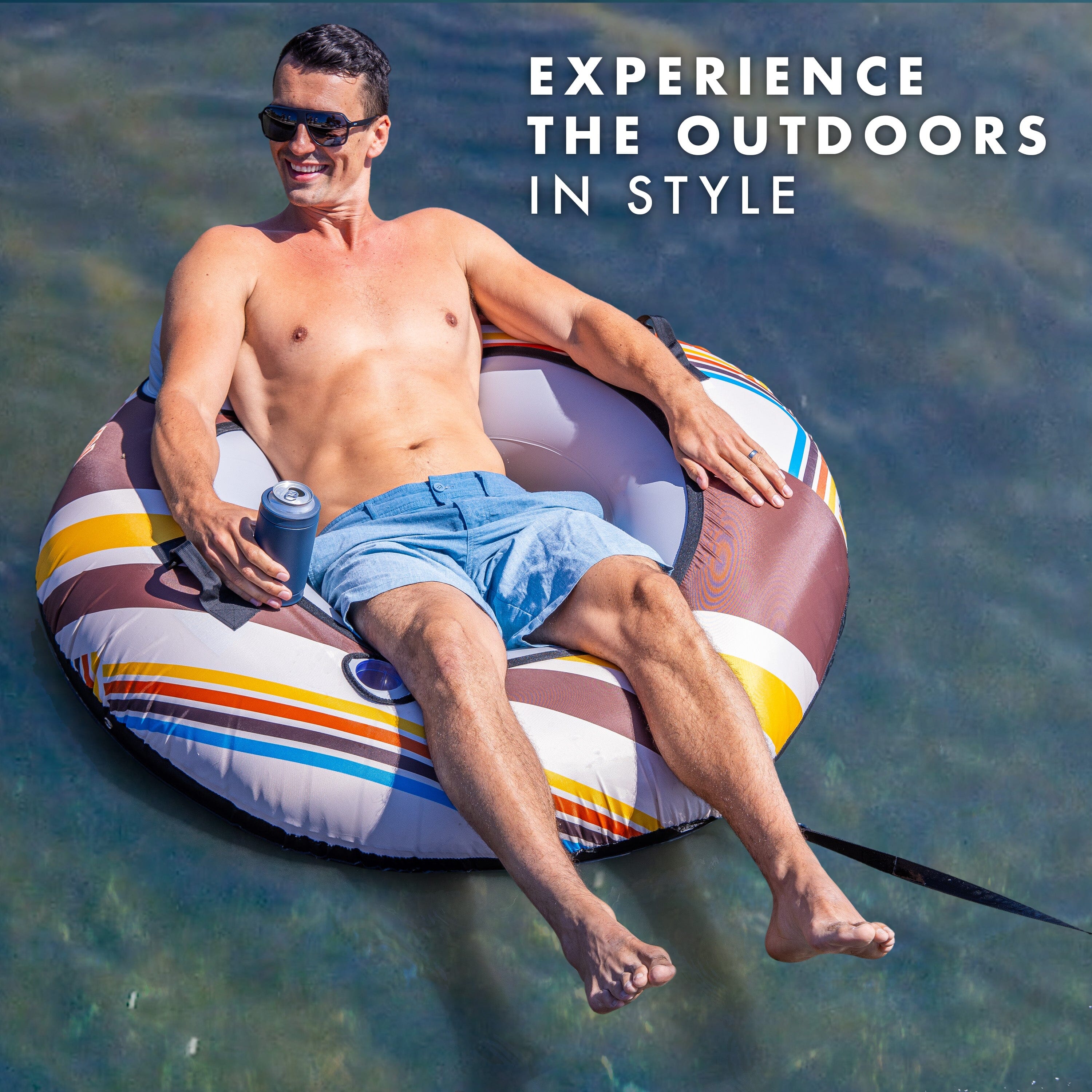 GoSports WOVN River Tube with Premium Canvas Cover - Heavy Duty Float for Rivers, Lakes, & Pools - Drifter GoSports