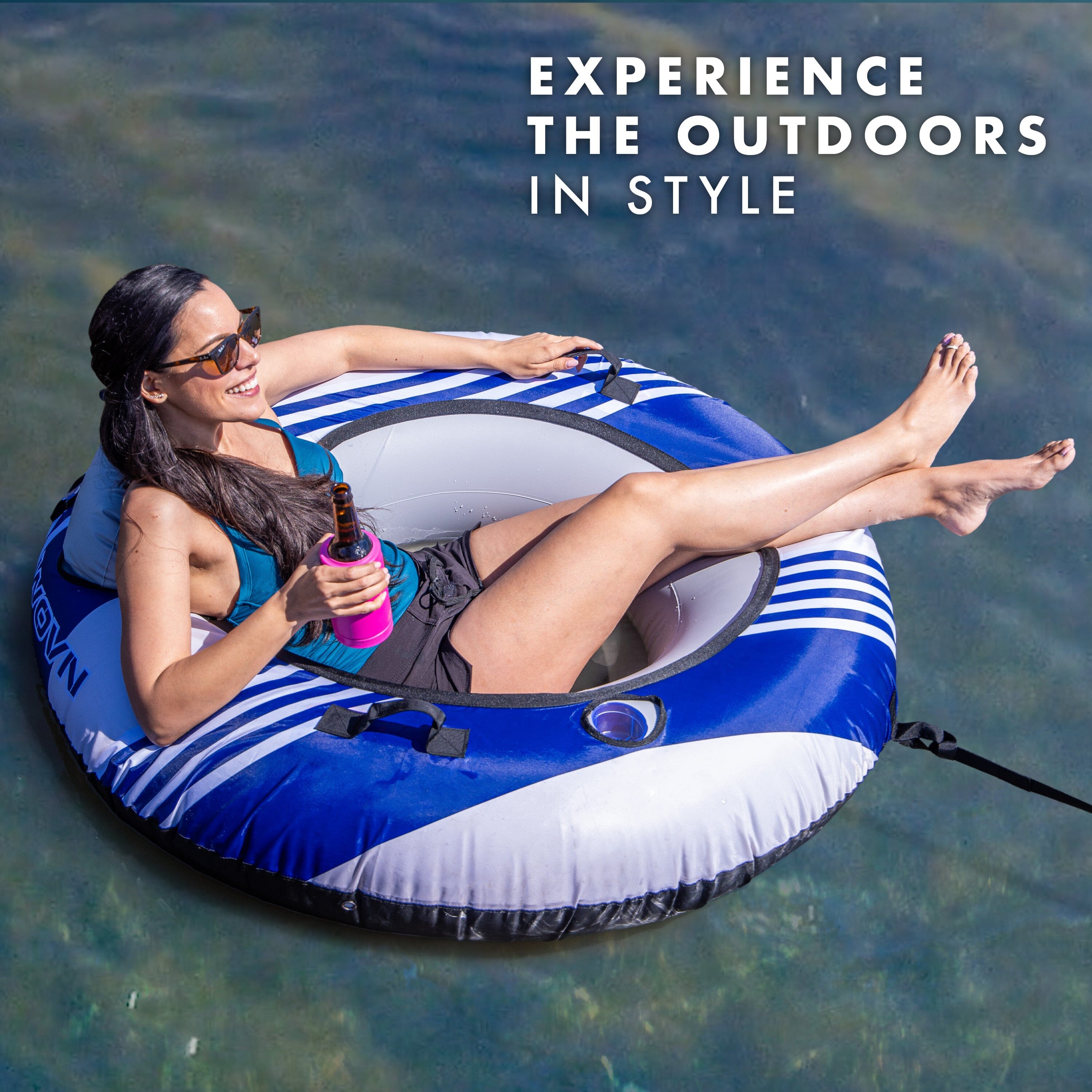 GoSports WOVN River Tube with Premium Canvas Cover - Heavy Duty Float for Rivers, Lakes, & Pools - Lido GoSports