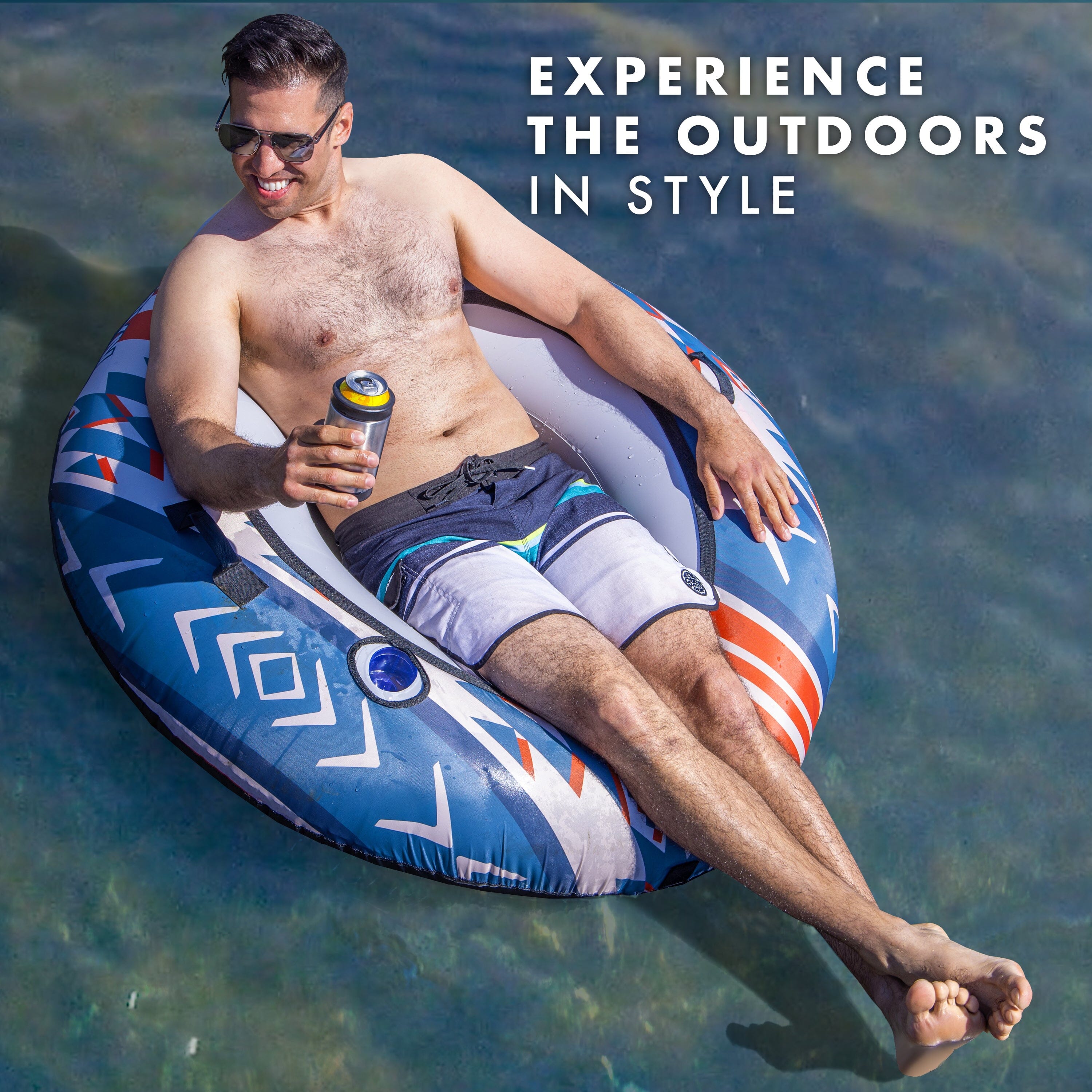 GoSports WOVN River Tube with Premium Canvas Cover - Heavy Duty Float for Rivers, Lakes, & Pools - Mesa GoSports