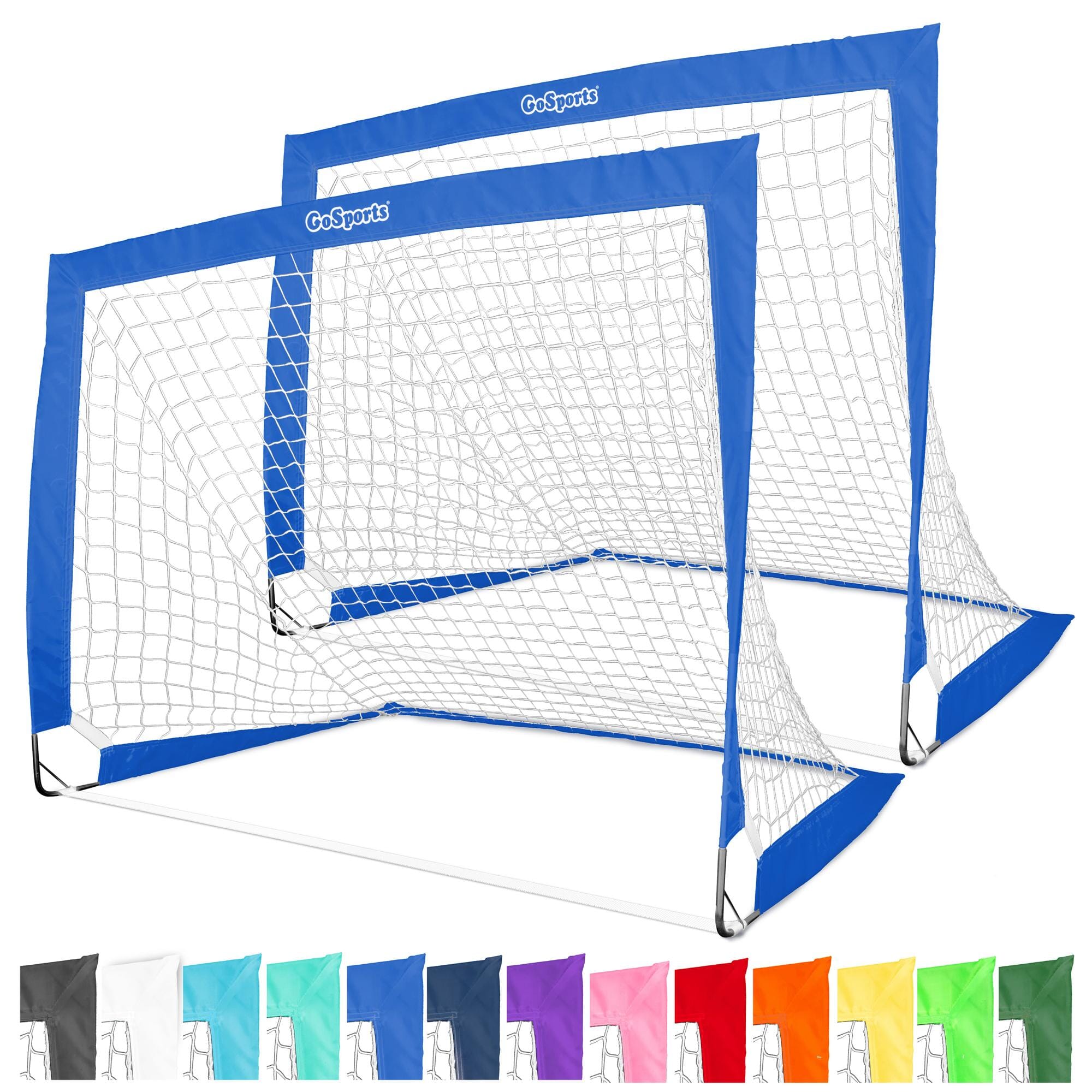 the goal set includes a goal, goal net and goal poles