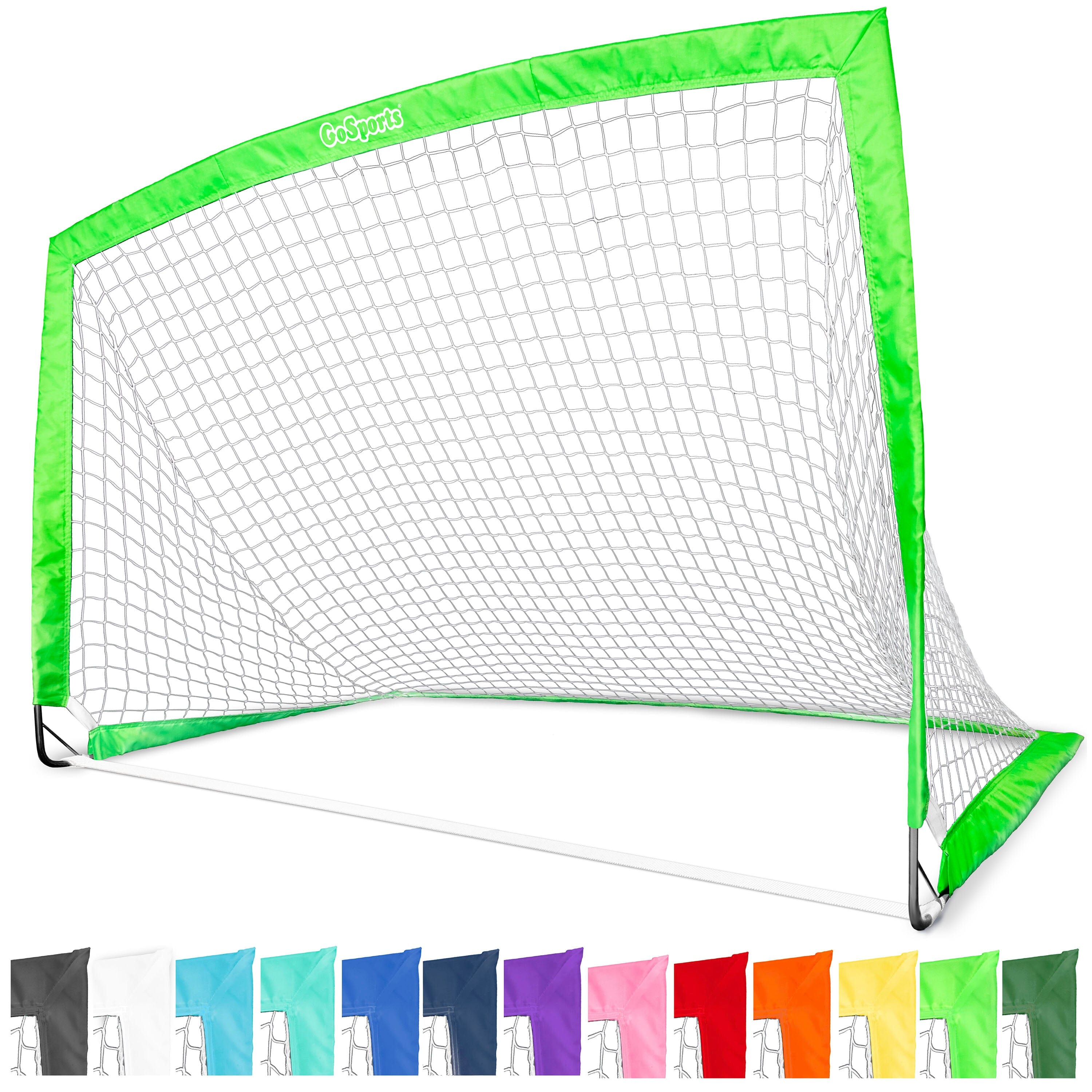 the goal net is made from poly poly and has a green cover
