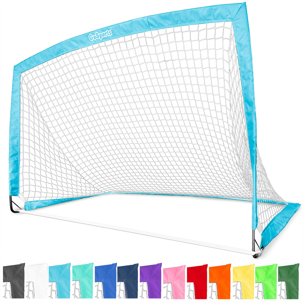 GoSports Team Tone 6 ft x 4 ft Portable Soccer Goal for Kids - Pop Up Net for Backyard - Light Blue GoSports 