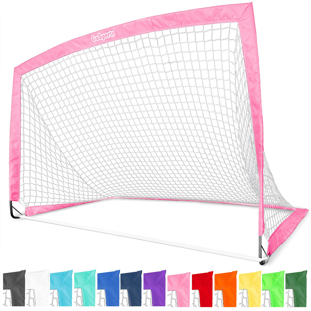 GoSports Team Tone 6 ft x 4 ft Portable Soccer Goal for Kids - Pop Up Net for Backyard - Pink GoSports 