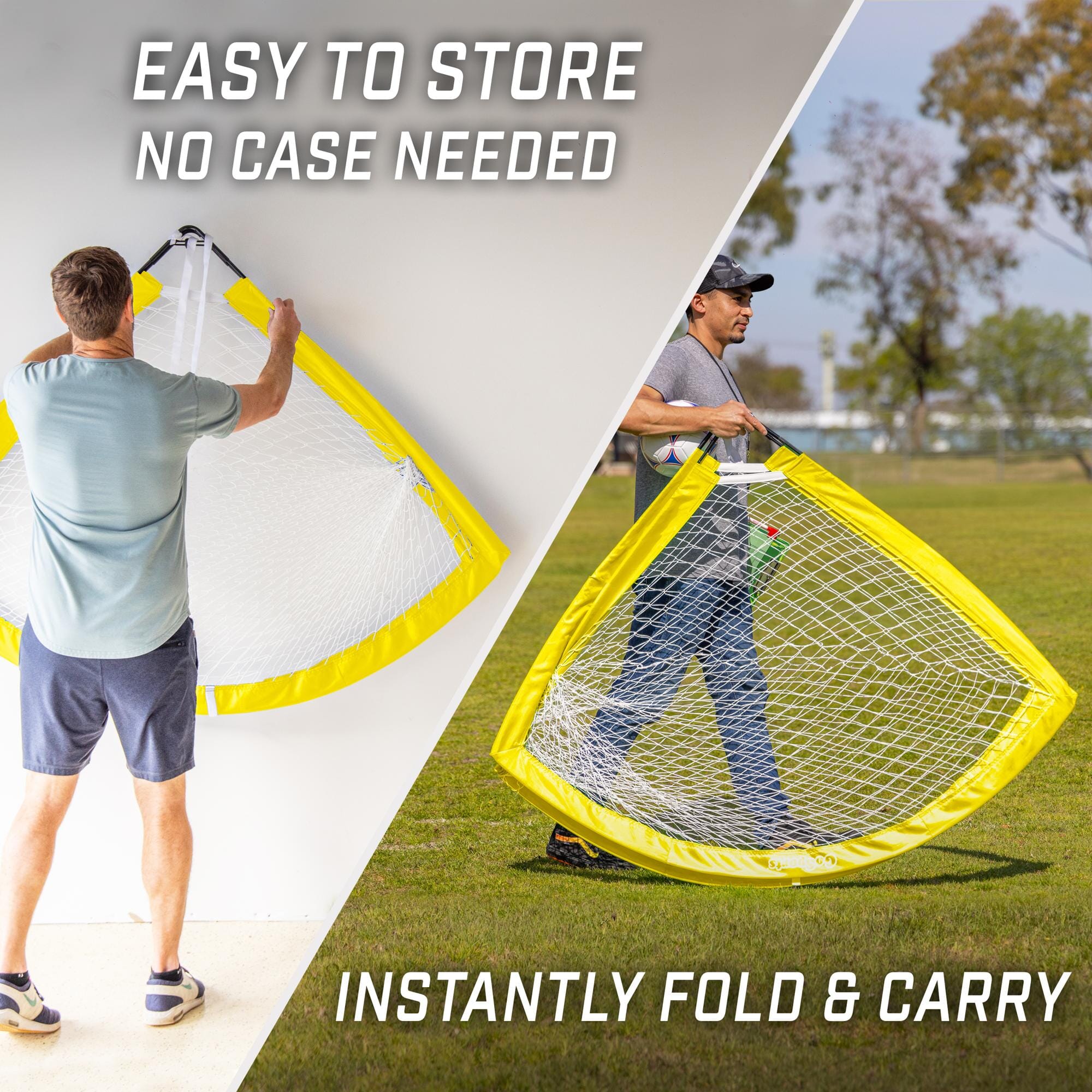 a man is holding a net and a man is holding a net