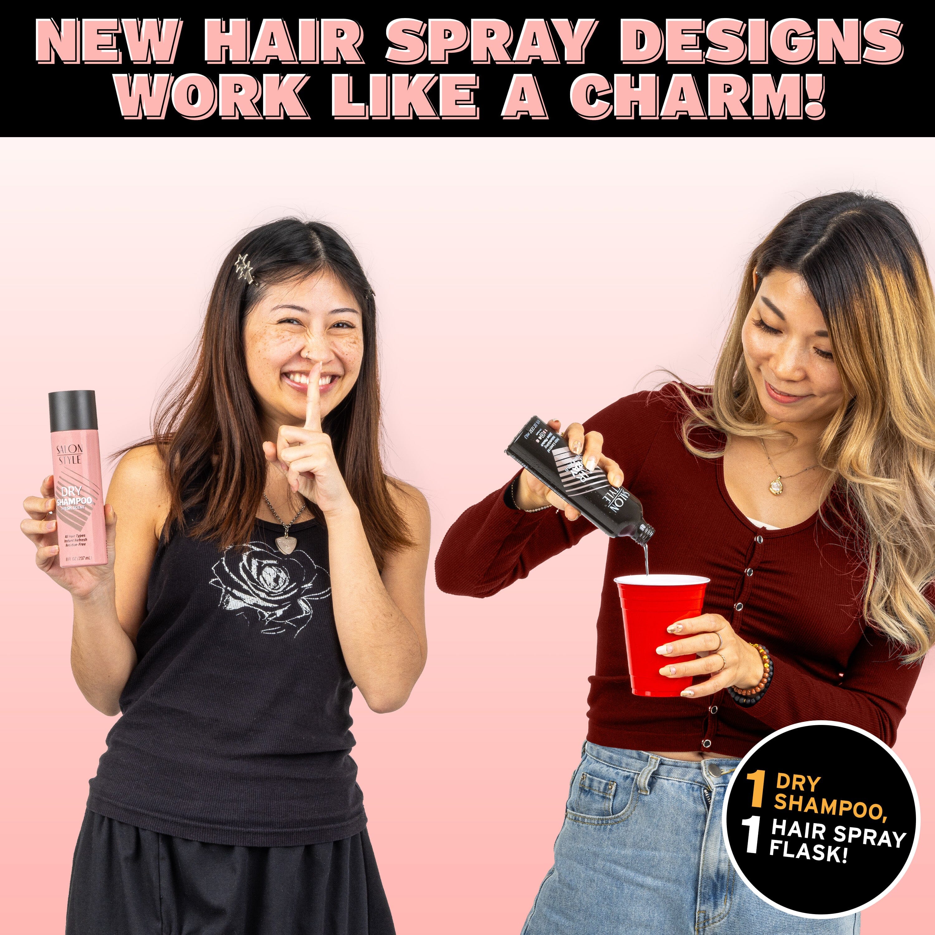 GoPong Hair Spray Flask 2 Pack (16 oz Total) - Hidden Alcohol Travel Flasks for Women GoSports