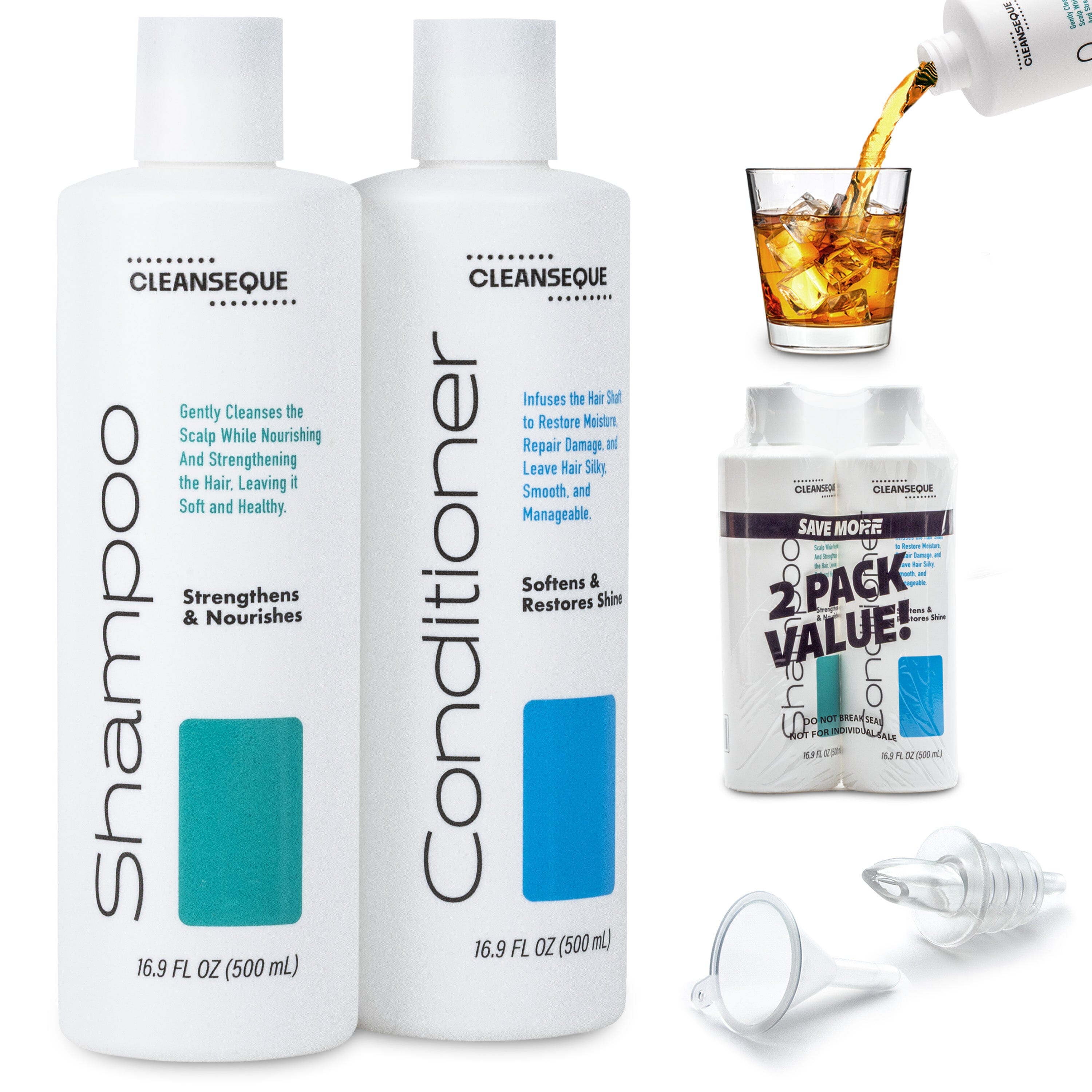 GoPong Shampoo Flasks 2 Pack (33 oz Total) - Hidden Alcohol Travel Flasks - Secret Liquor Containers for Cruises - Includes Funnel & Spout Playgosports.com