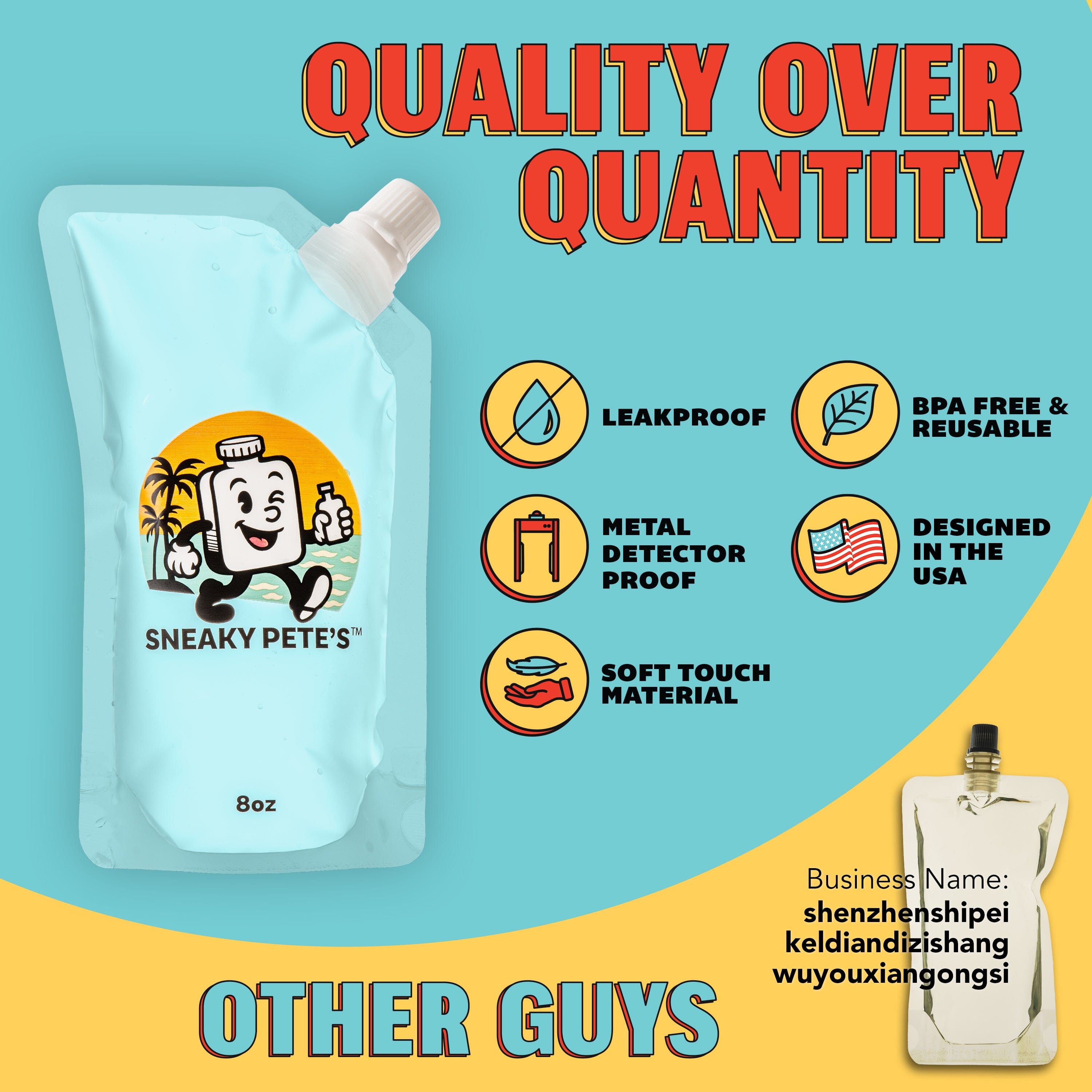 Sneaky Pete's Liquor Pouches - Hidden Plastic Flasks - 8 oz Alcohol Pouch Containers Playgosports.com