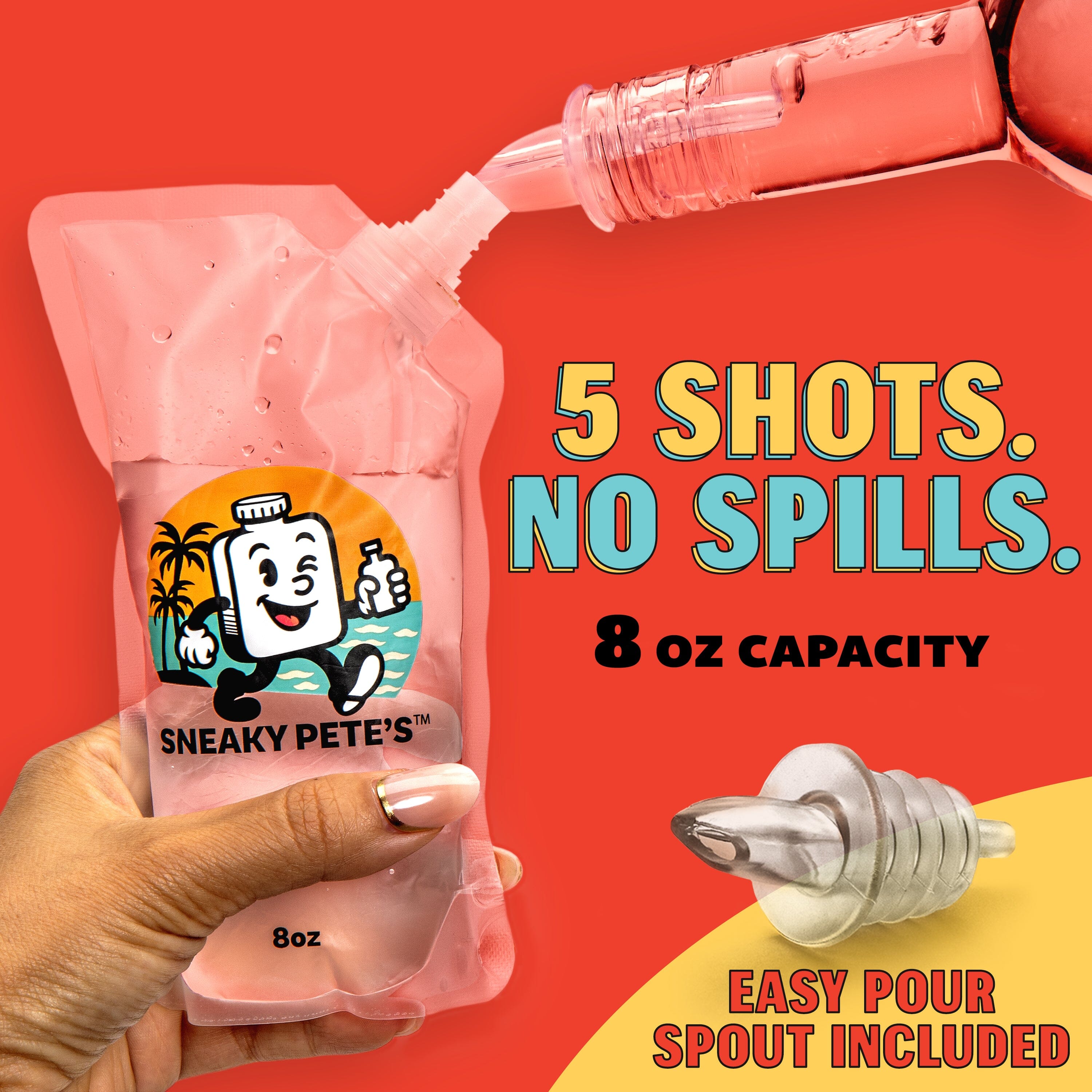Sneaky Pete's Liquor Pouches - Hidden Plastic Flasks - 8 oz Alcohol Pouch Containers Playgosports.com