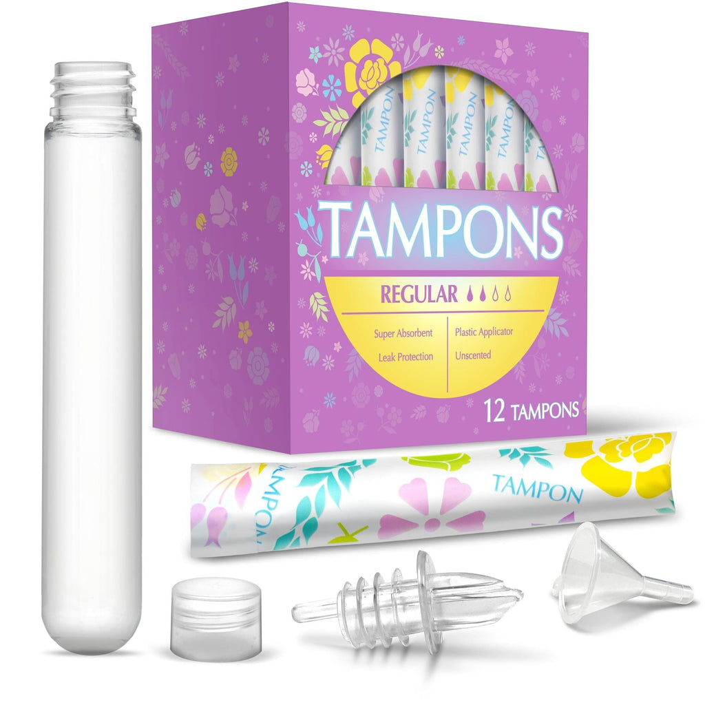 GoPong Tampon Flasks for Liquor - 12 Plastic 1.5 oz Hidden Flasks for Women GoSports 