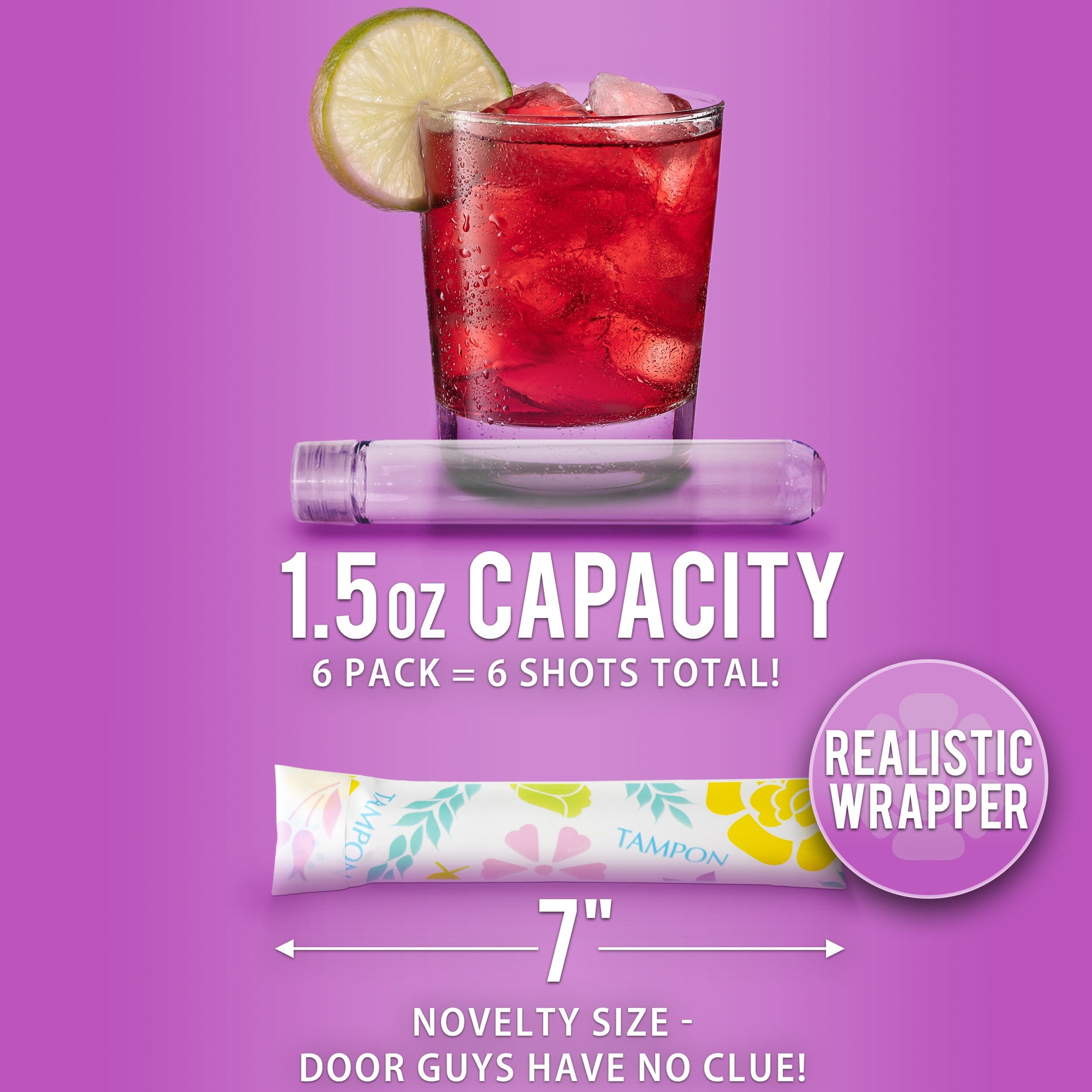 GoPong Tampon Flasks 6 Pack (9 oz Total) - Hidden Alcohol Travel Flasks for Women - Secret Liquor Containers for Nightclubs, Festivals, Cruises, and Sports Events PlayGoSports.com