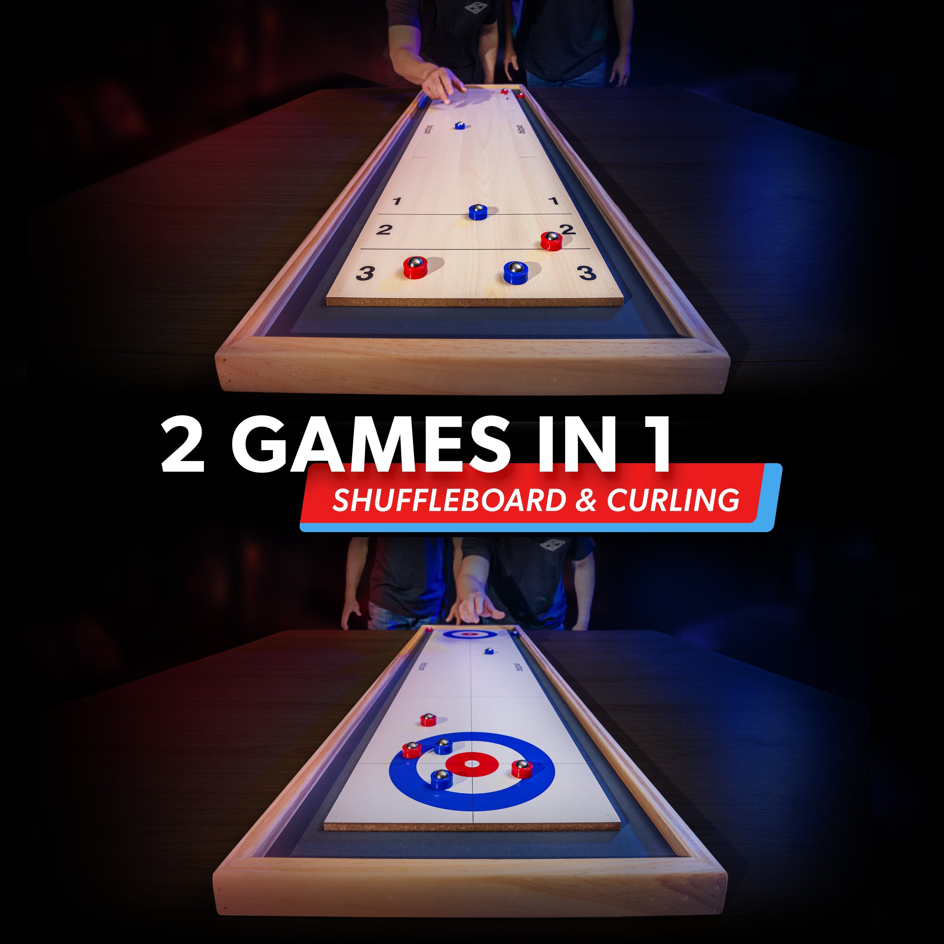 GoSports Shuffleboard & Curling 2-in-1 Board Game Shuffle Board GoSports