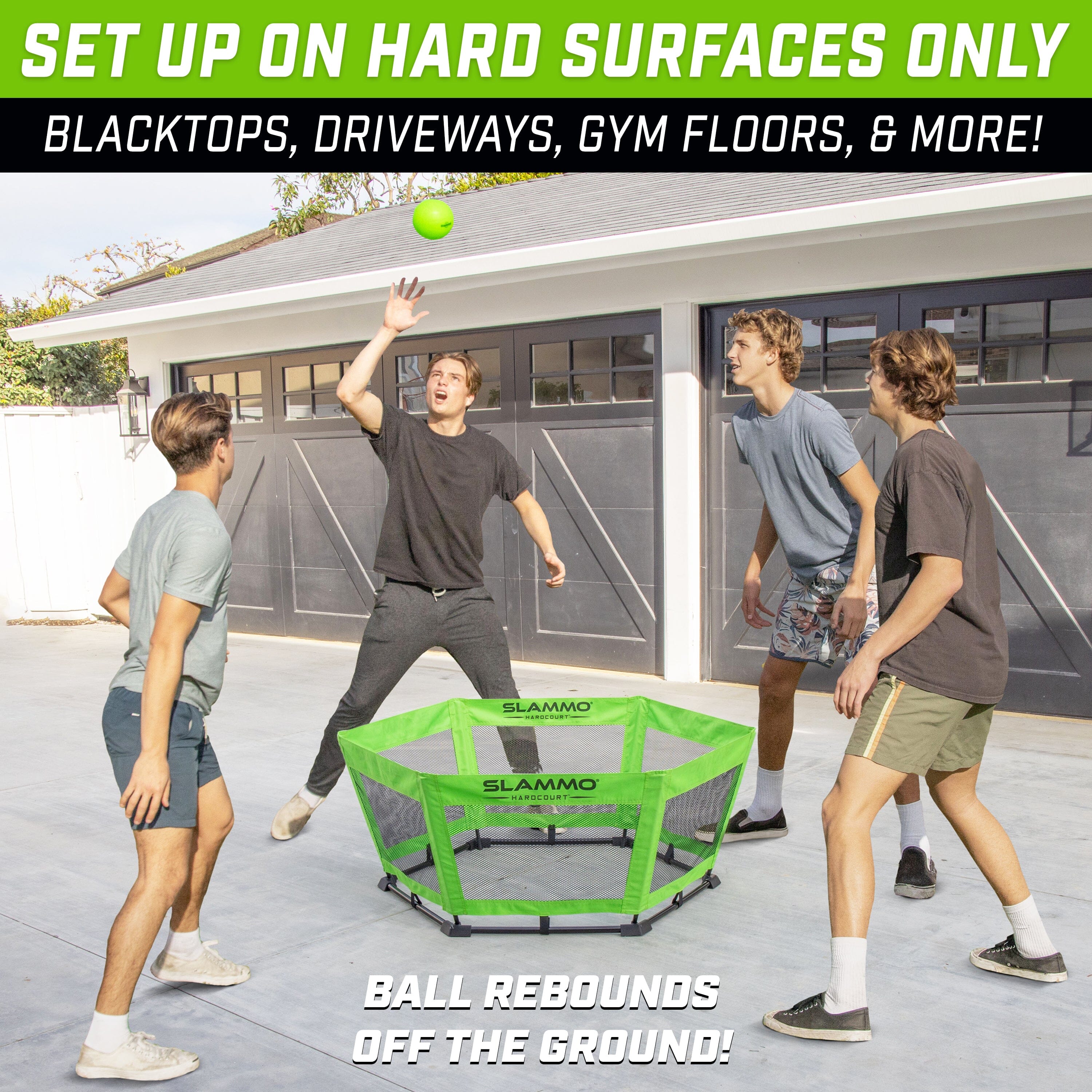 a group of men playing with a ball