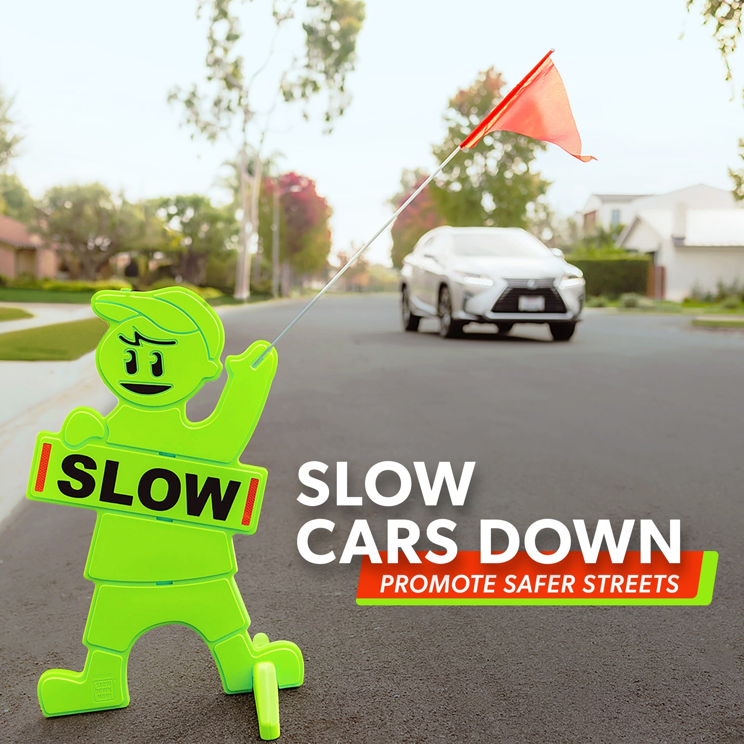 GoSports Kids at Play Safety Sign for Street- High Visibility Slow Down Sign for Neighborhoods with Flag Playgosports.com