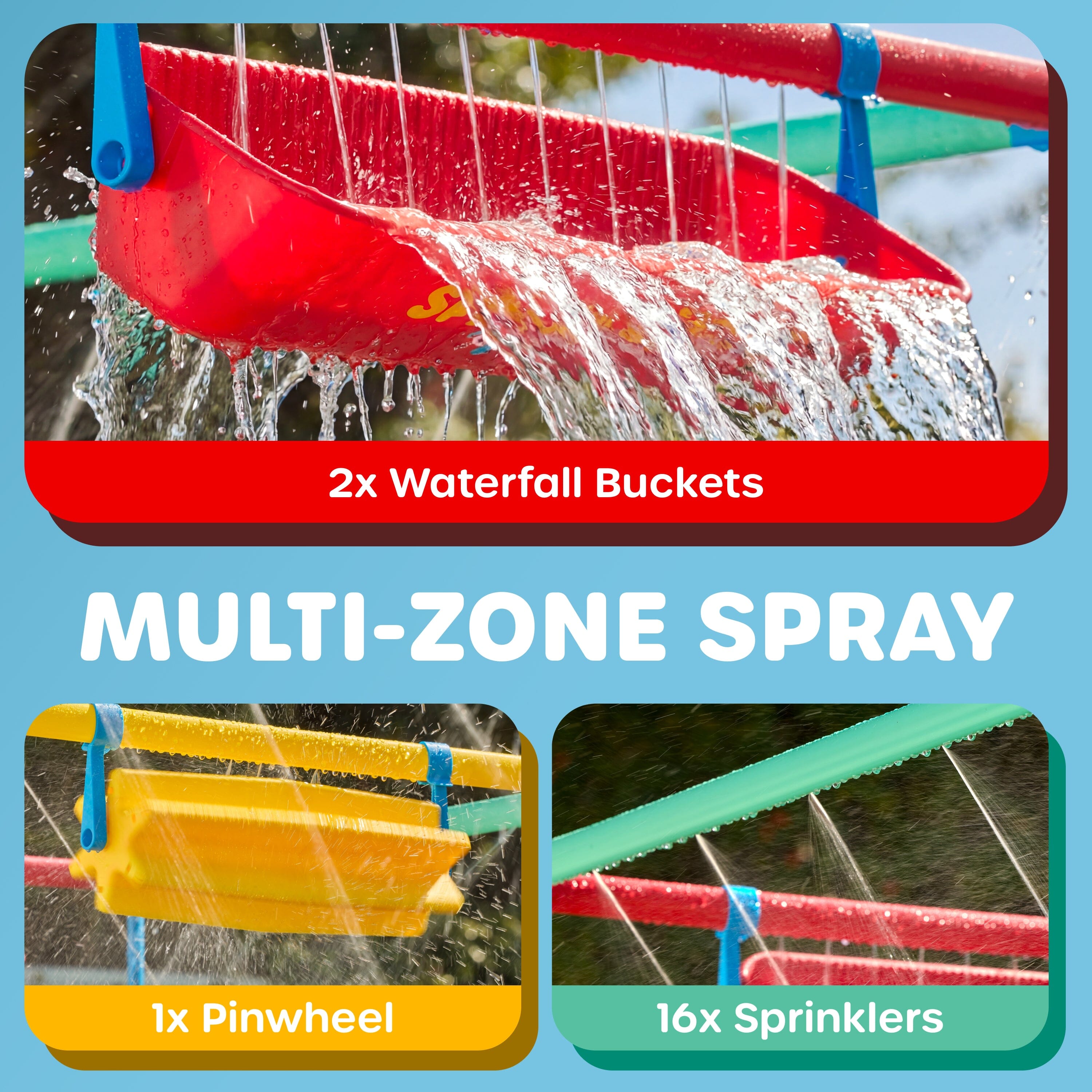 GoSports Splash Station Waterpark XL - Backyard Water Park for Kids, Outdoor Water Play Equipment with Sprinklers & Buckets Playgosports.com