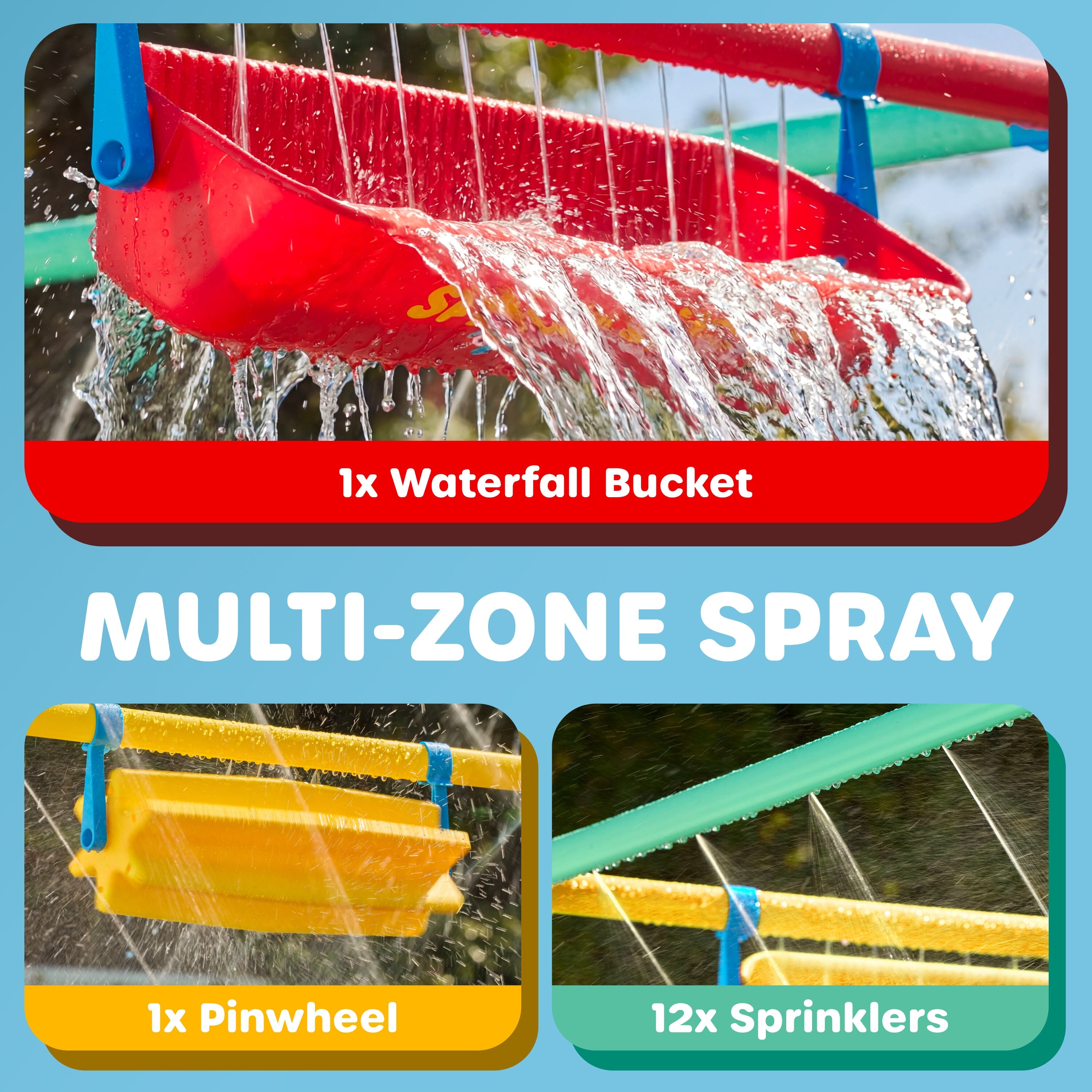 GoSports Splash Station Waterpark - Backyard Water Park for Kids, Outdoor Water Play Equipment with Sprinklers & Bucket Playgosports.com