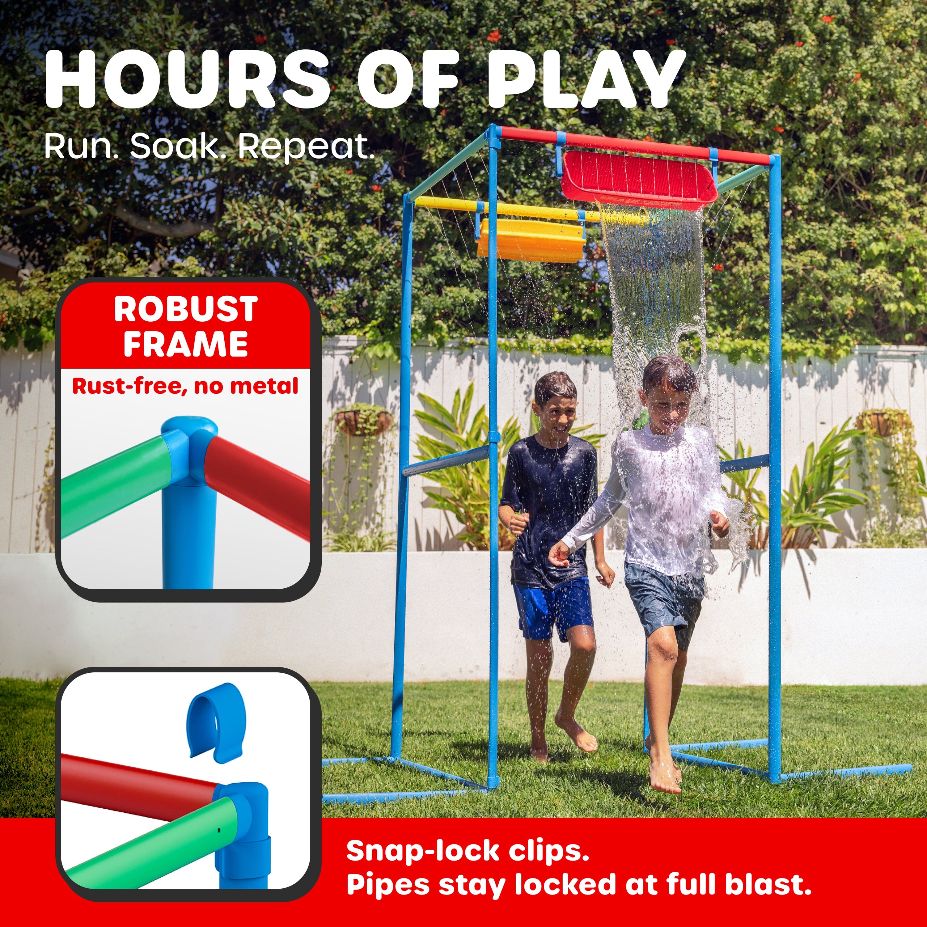 GoSports Splash Station Waterpark - Backyard Water Park for Kids, Outdoor Water Play Equipment with Sprinklers & Bucket Playgosports.com