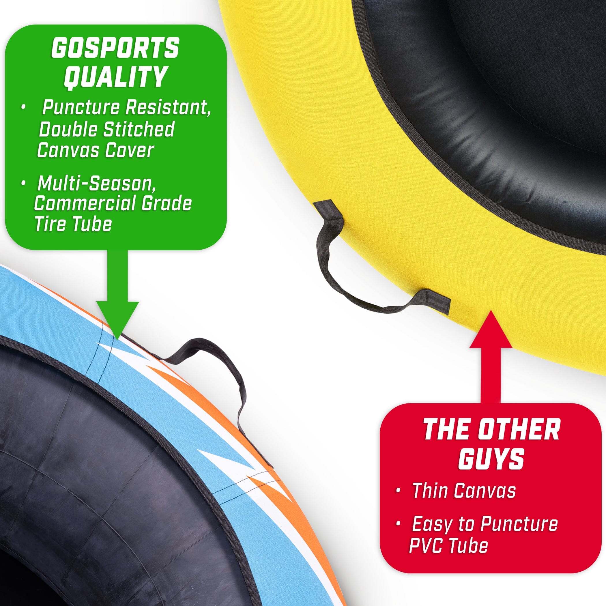 a yellow and blue tire cover with a black tire cover