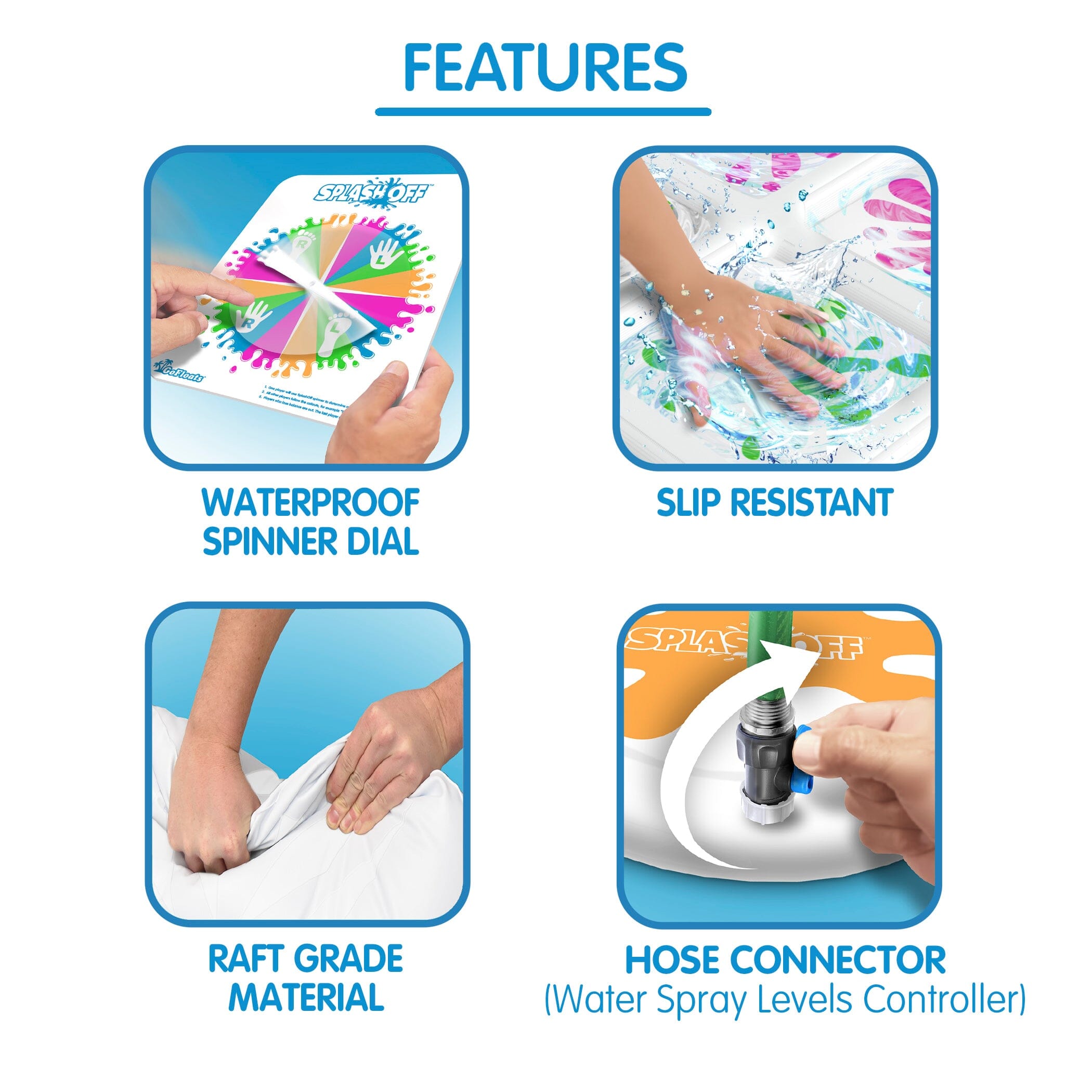 GoFloats Splash Off Game - Water Spray Splash Mat Game for Kids