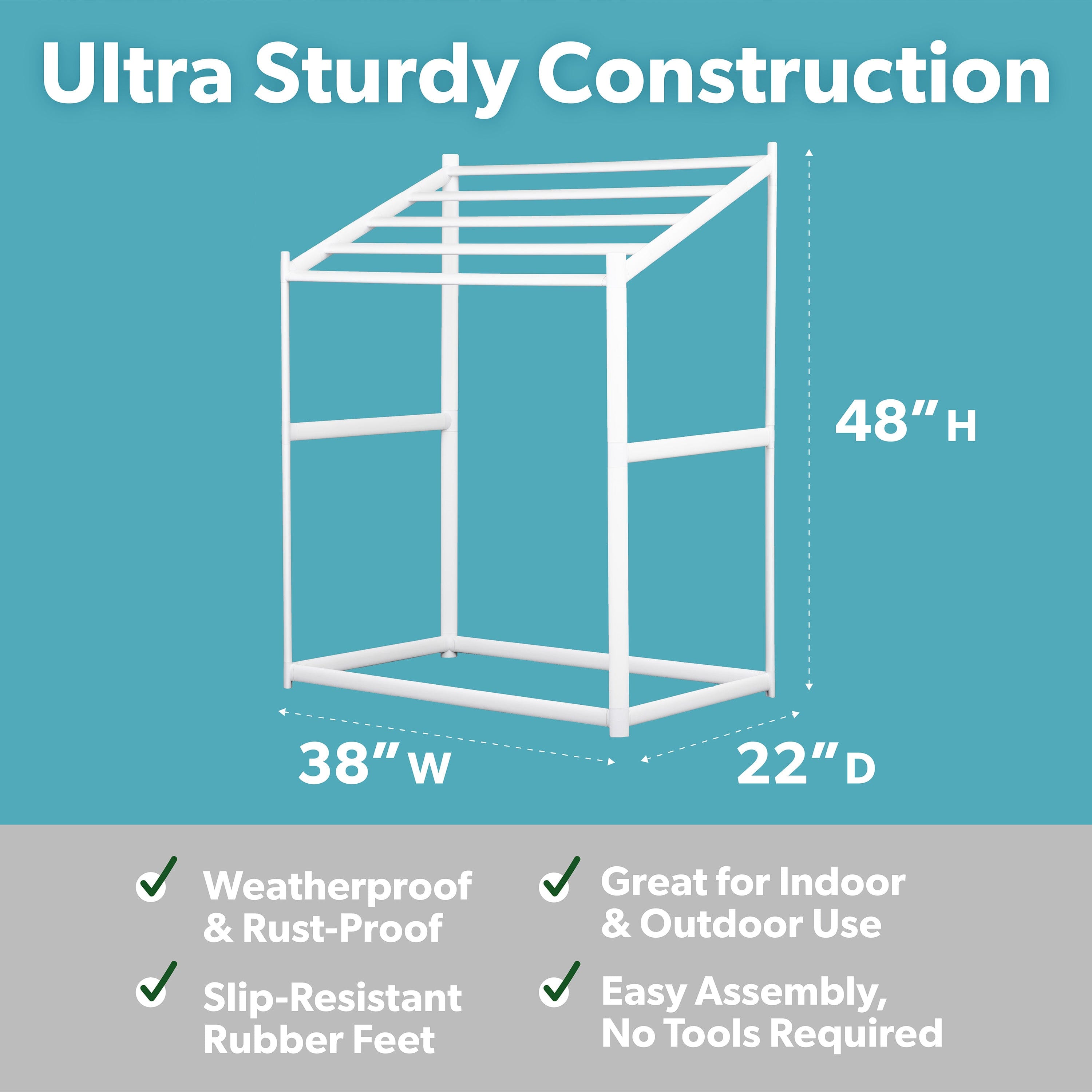 Coast Modern PVC Beach Towel Drying Rack for Pool & Hot Tub - Outdoor & Indoor 5-Tier Modern Design GoSports