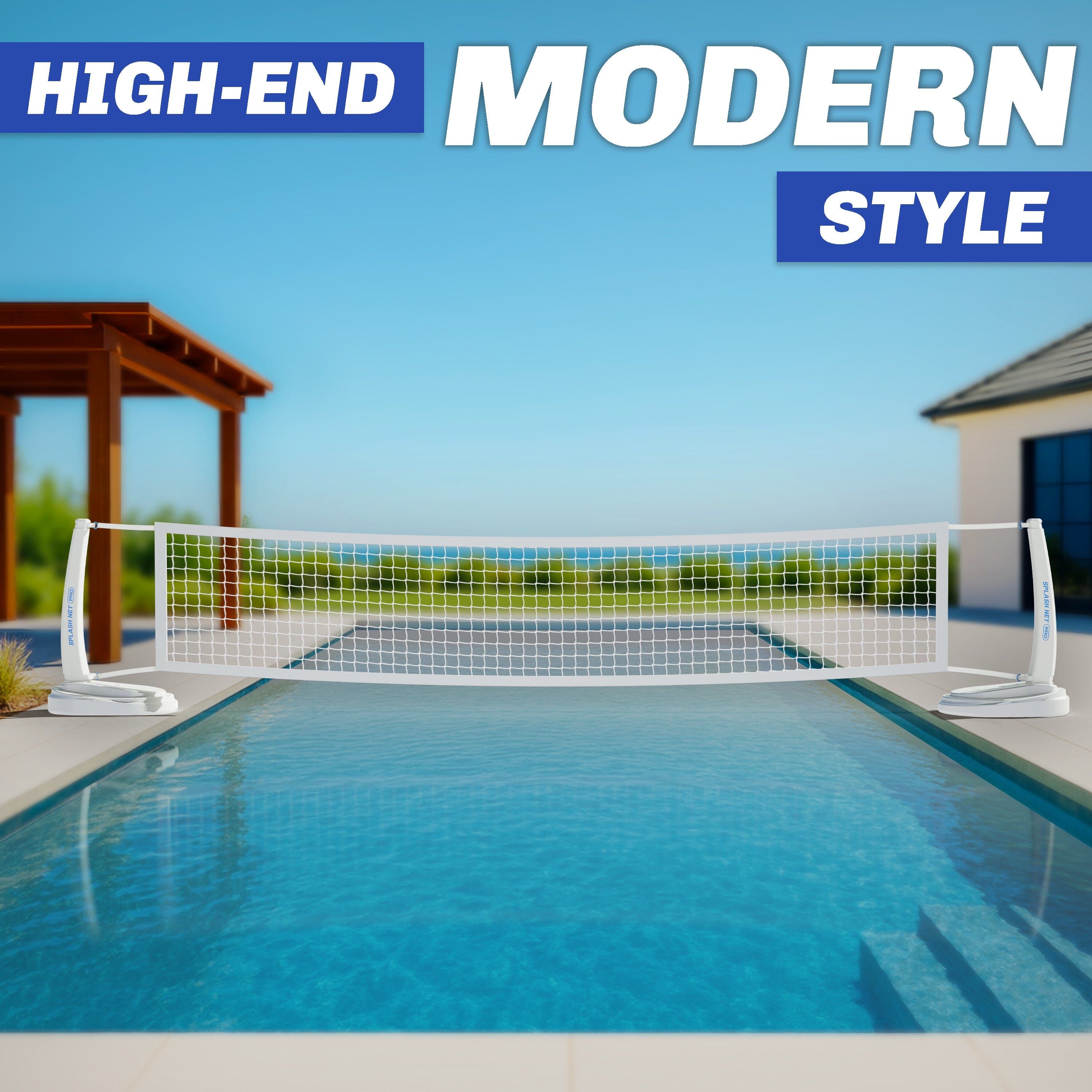 GoSports Splash Net PRO Pool Volleyball Net - Red, White, or Blue - Includes 2 Water Volleyballs and Pump Volleyball GoSports