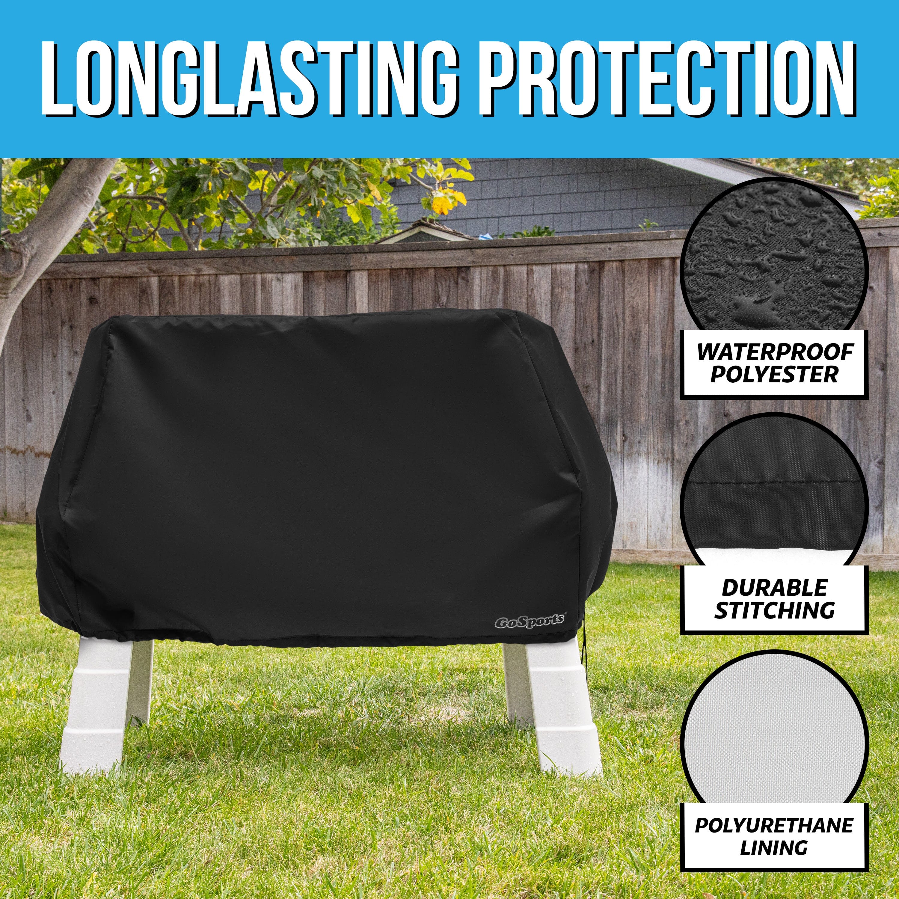 GoSports Universal Kids Water Table Cover - Anti-UV, Waterproof - Fits up to 41 x 25 x 34 Inches - Cover ONLY - Black GoSports