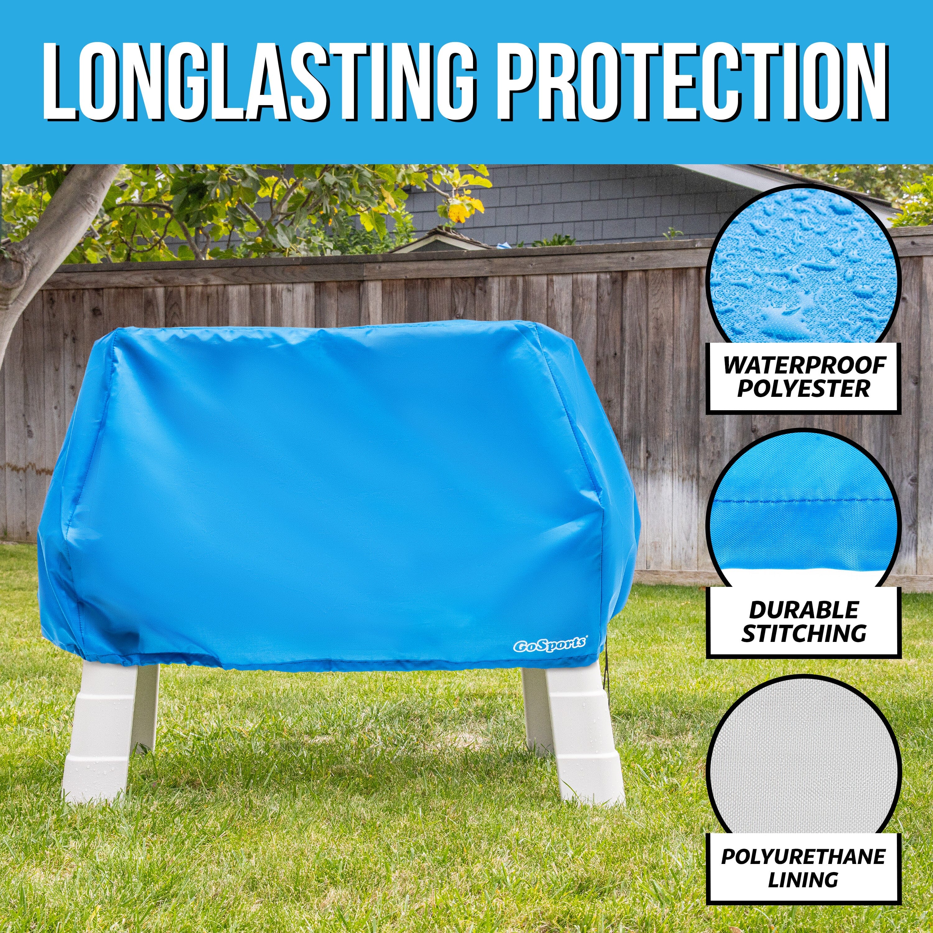 GoSports Universal Kids Water Table Cover - Anti-UV, Waterproof - Fits up to 41 x 25 x 34 Inches - Cover ONLY - Blue GoSports