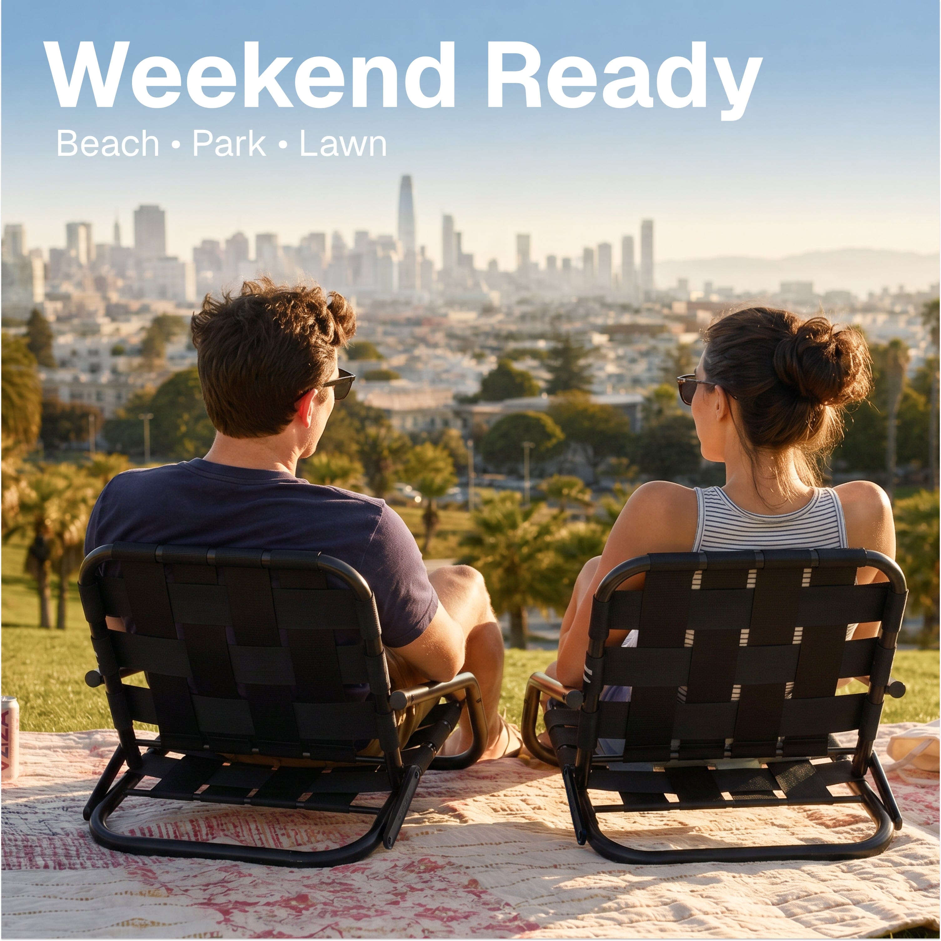 WOVN Low Beach Chairs - Premium Folding Beach Chair for Adults - Low Profile, Super Lightweight with Portable Shoulder Strap - Great for Sand and Lawn - Baja Playgosports.com
