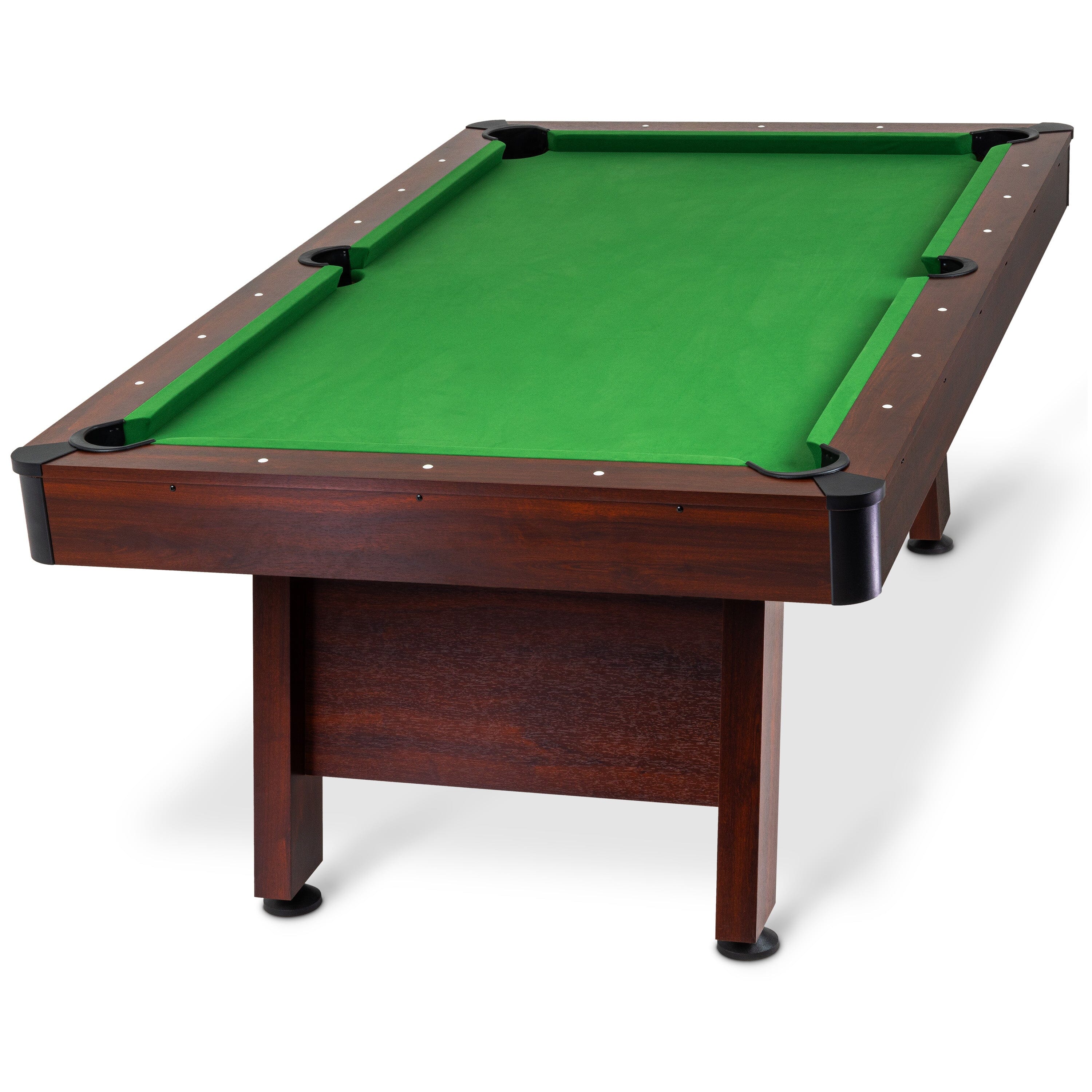 GoSports 7 ft Pool Table with Brown Wood Finish - Billiards Game Room Table for Adults & Family - Accessories Not Included - Green GoSports