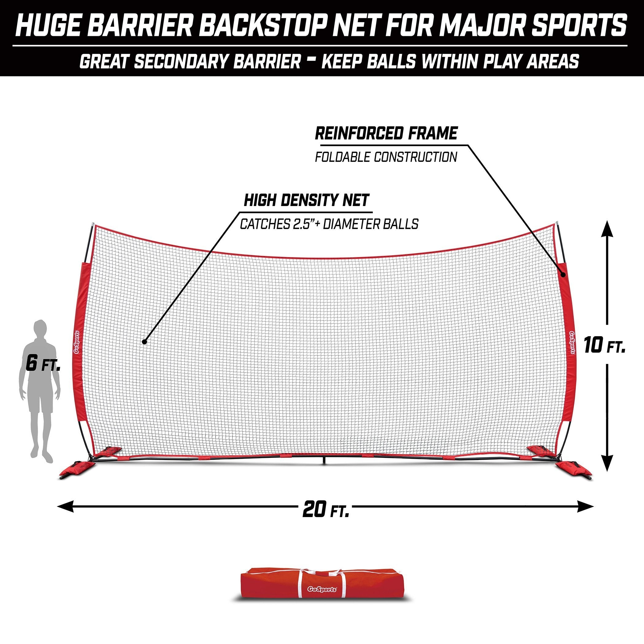 the back of a hockey net with measurements