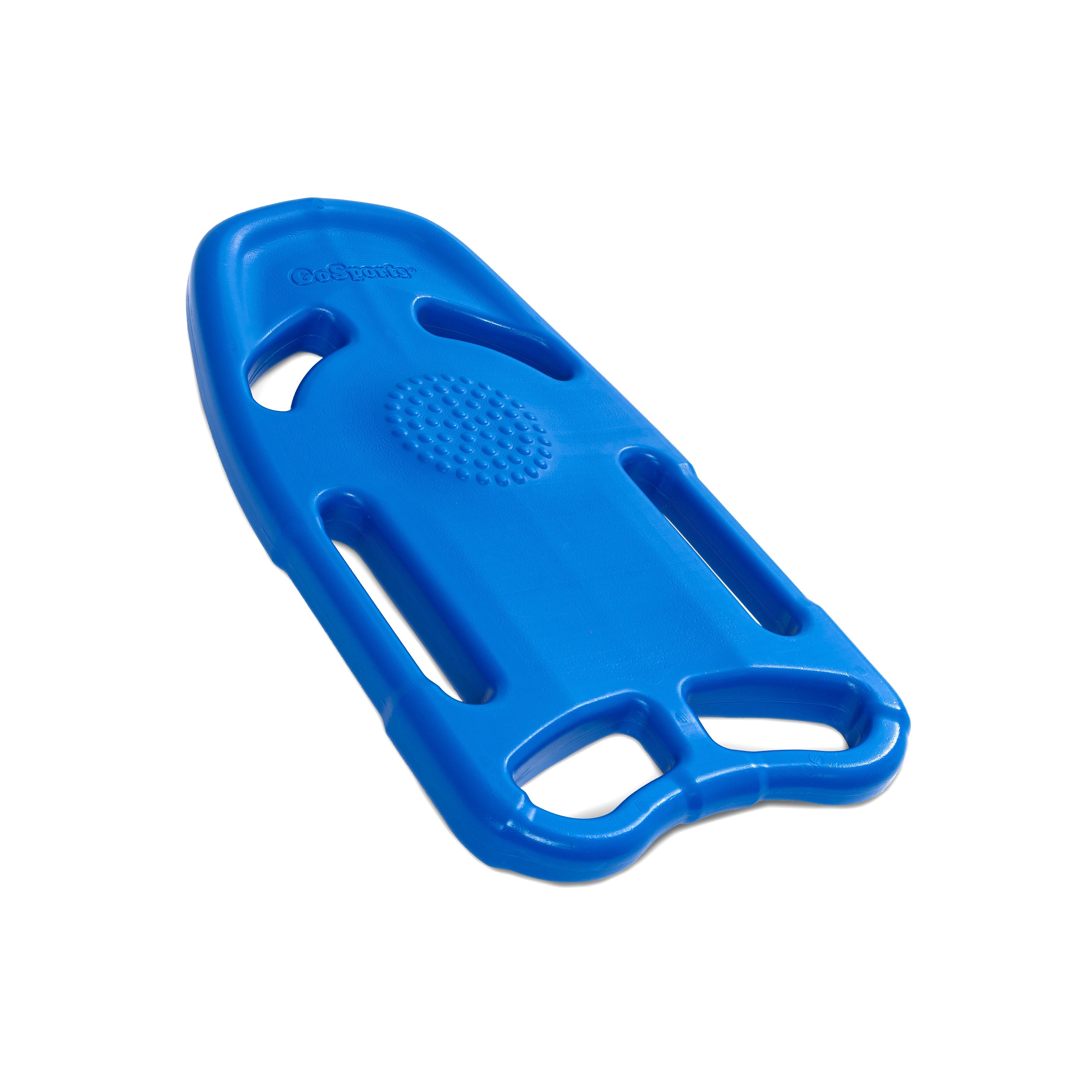 a blue plastic board with holes