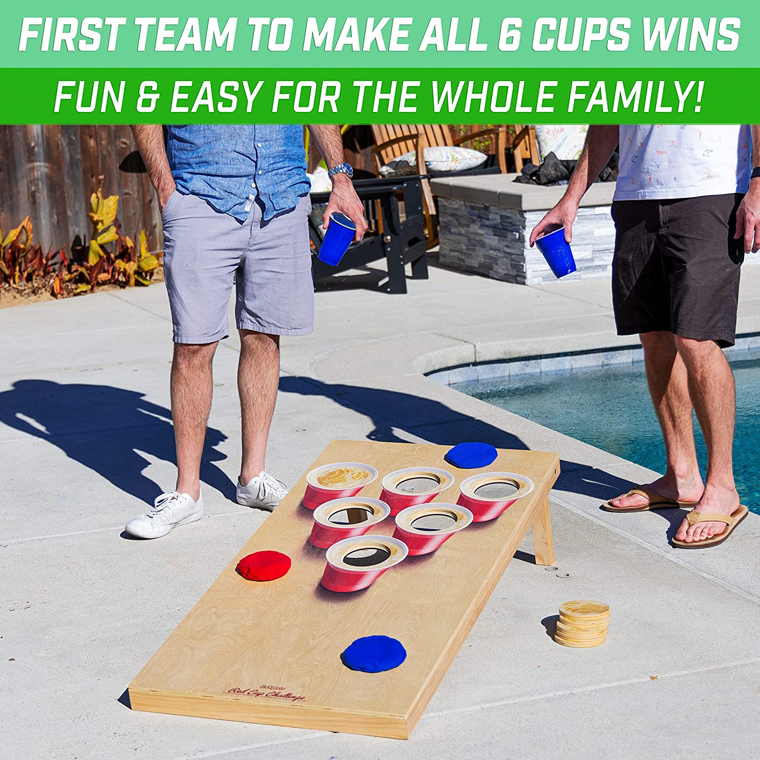 a man and a woman playing a game of corn corn