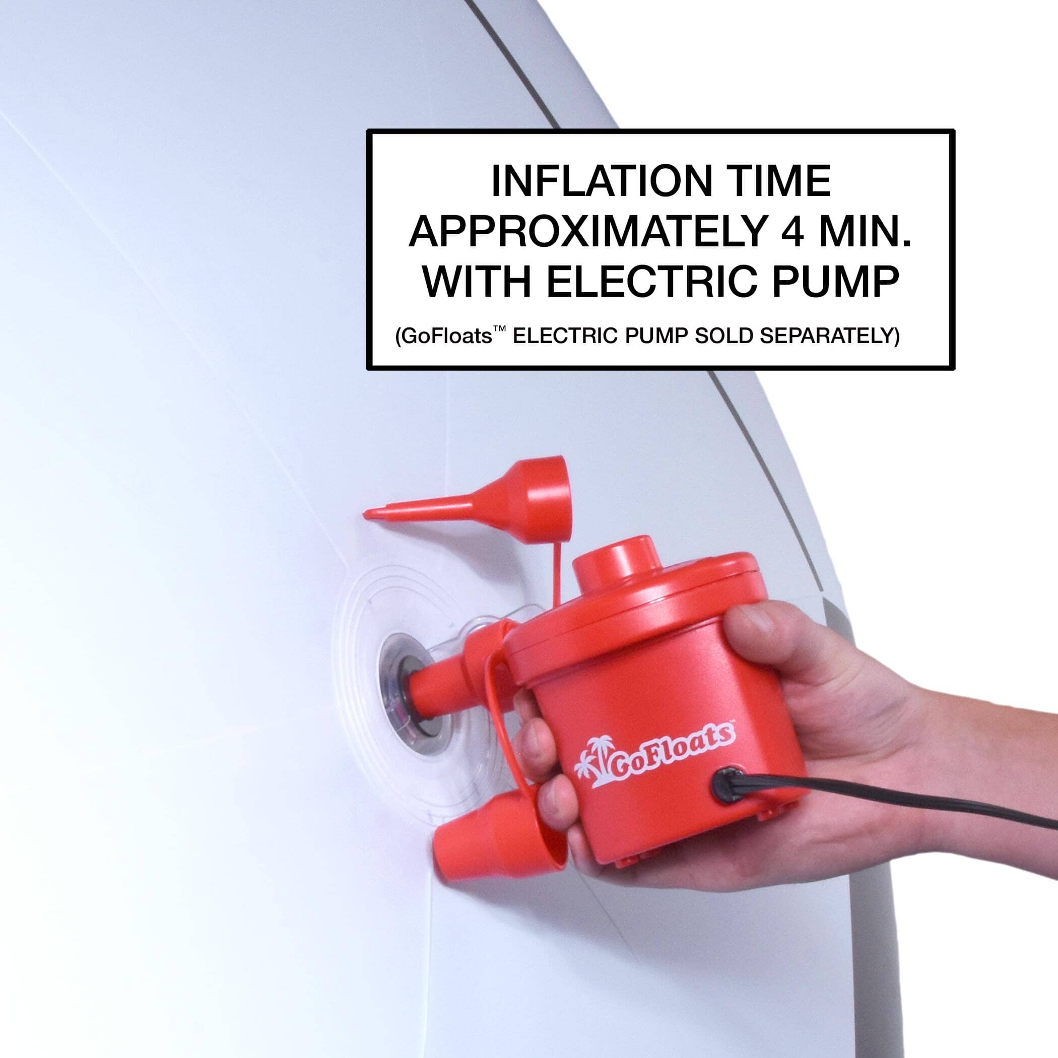 a person is holding a red electric pump