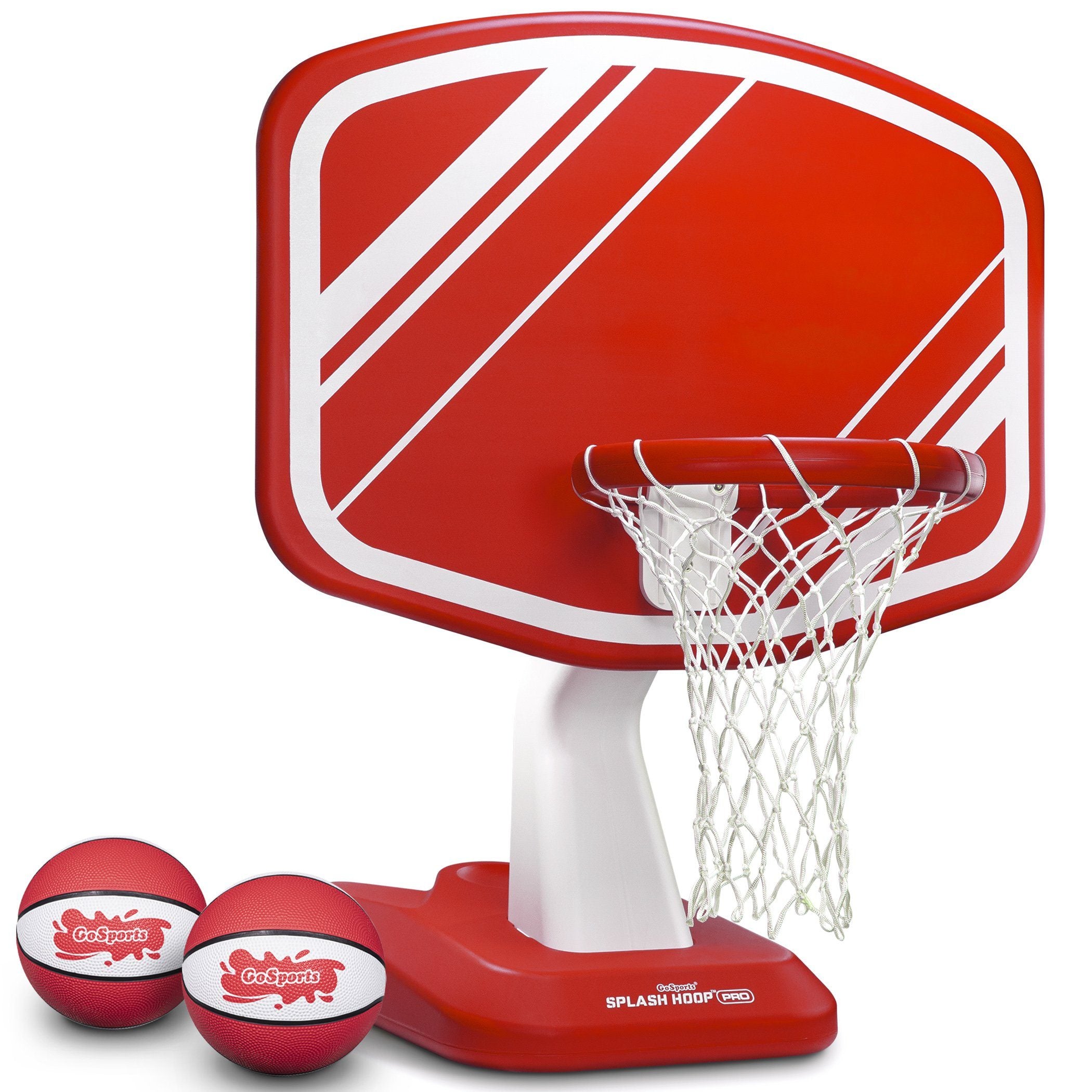 a basketball hoop with two balls on it